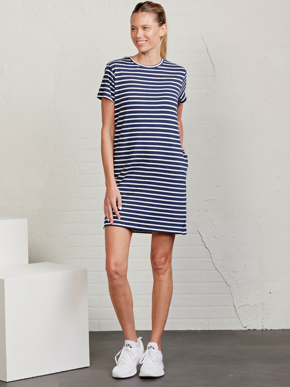 All Day T-Shirt Dress Classic Navy/White / M All Day T-Shirt Dress Classic Navy/White / M