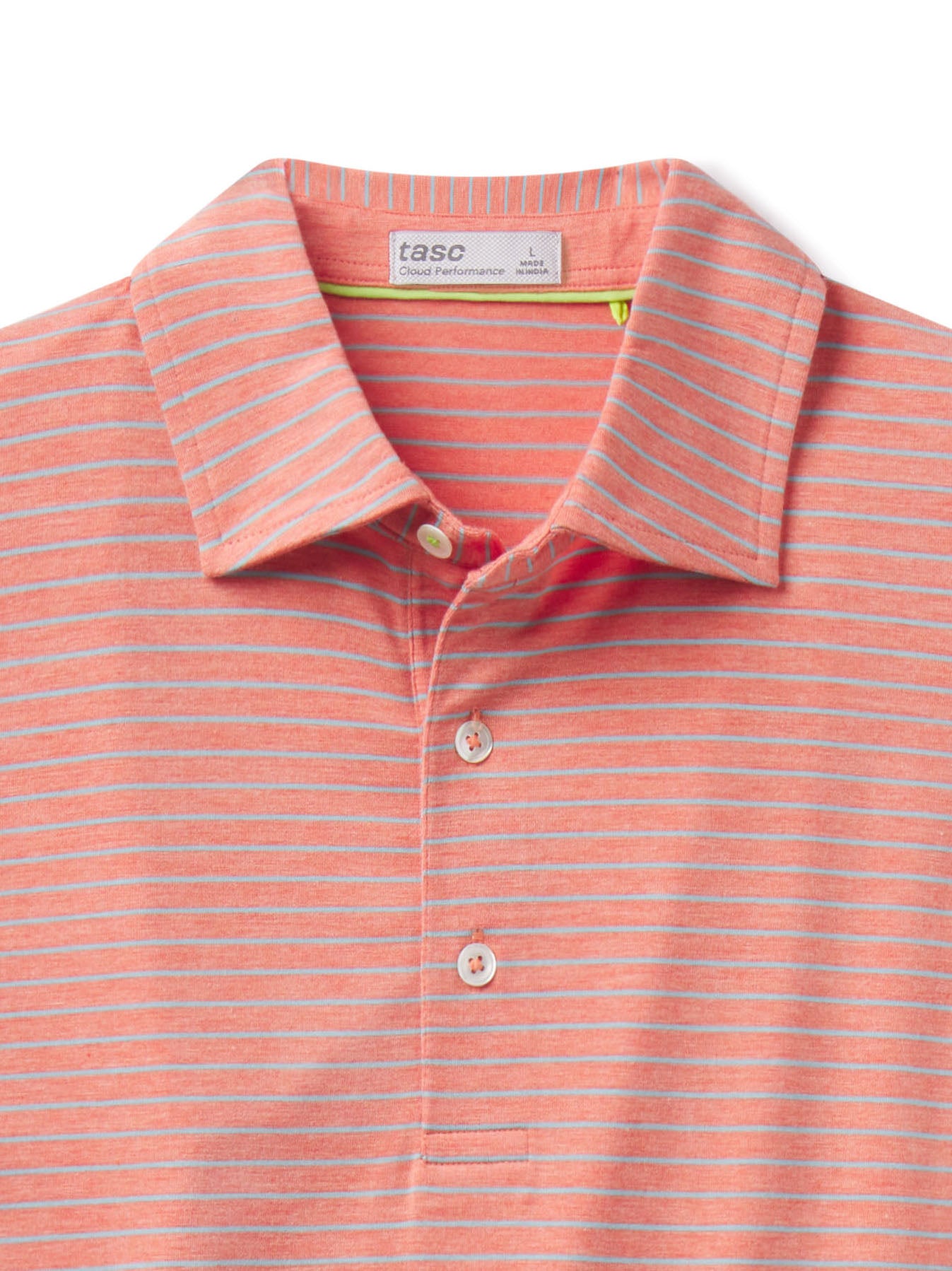 Cloud Polo - Brookline Stripe Hibiscus Heather/Tropical Blue