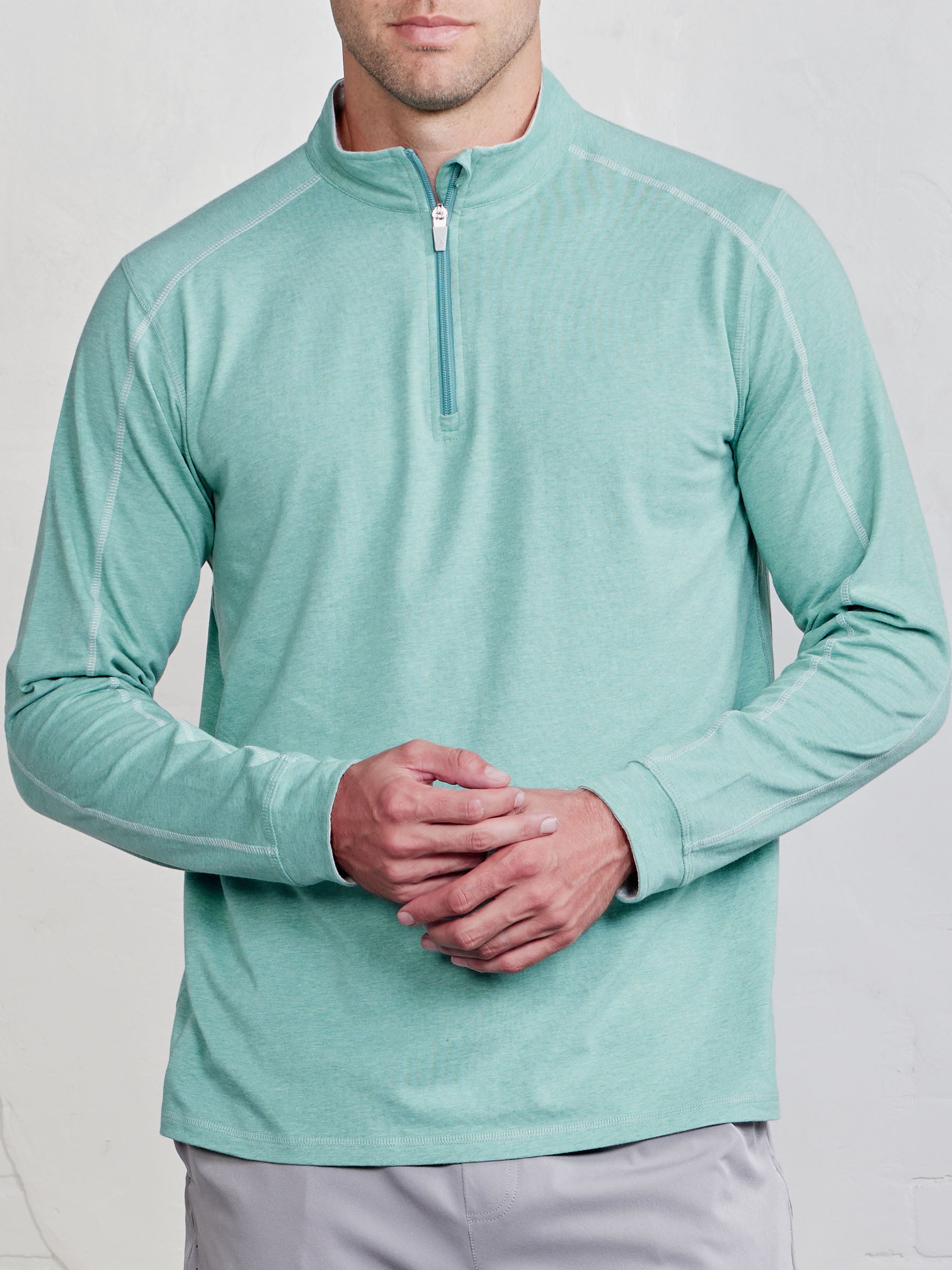 Carrollton Lightweight Quarter Zip Meadowbrook Heather/Marble