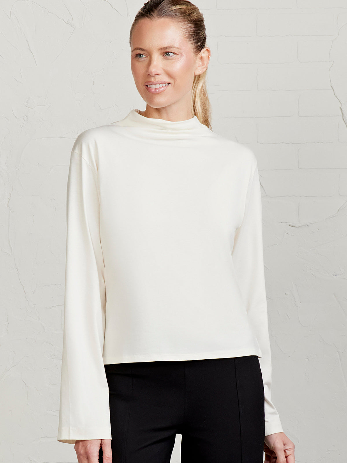 stair gather frill keyneck sweat スウェット Snowflake Quarter Zip