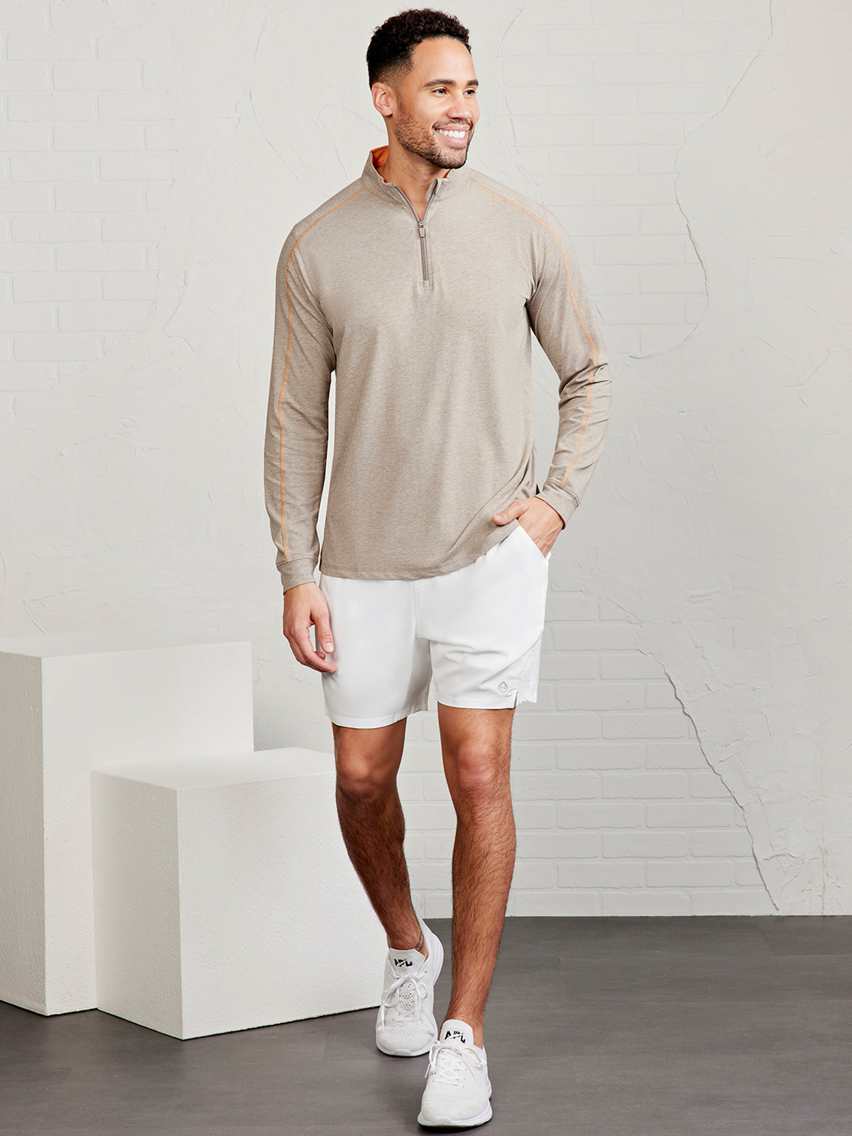 Carrollton Lightweight Quarter Zip - tasc Performance (GrayOakHeather/TerraHeather)