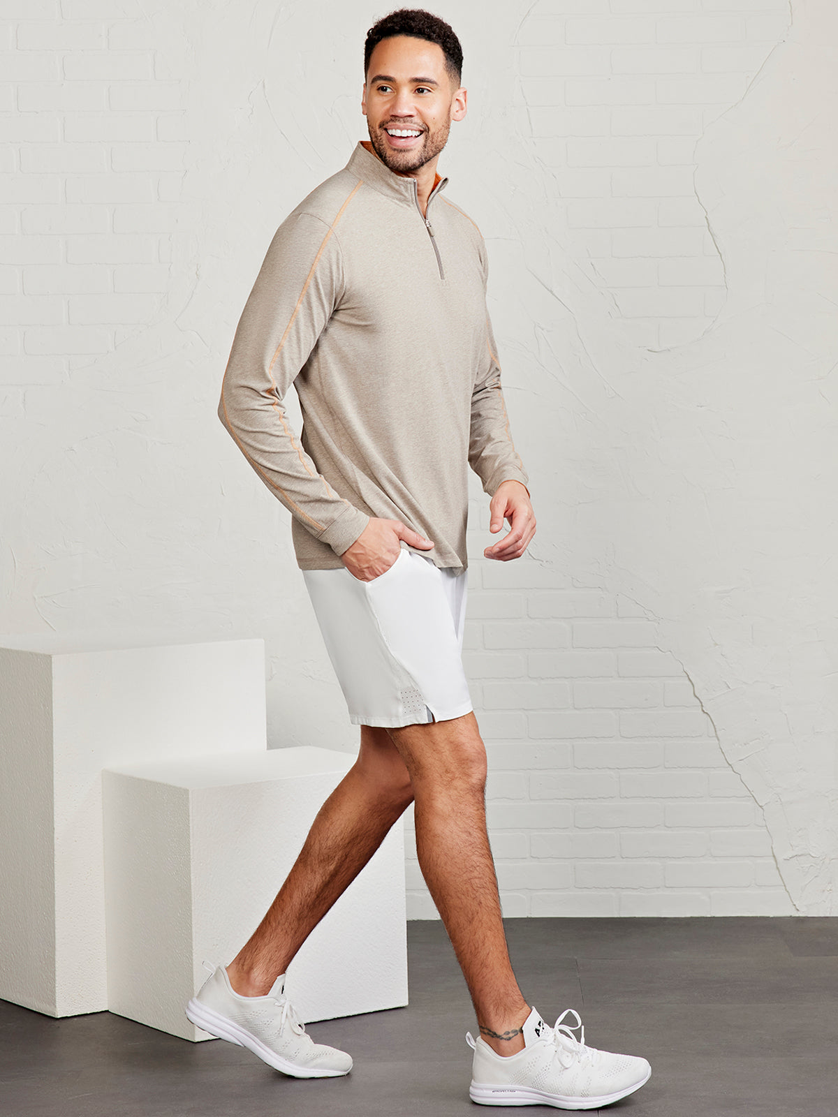 Carrollton Lightweight Quarter Zip - tasc Performance (GrayOakHeather/TerraHeather)