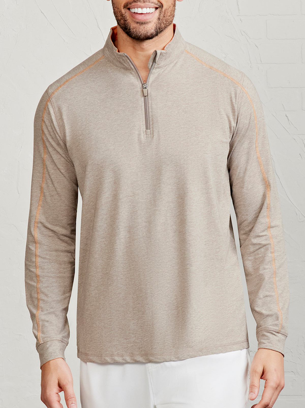 Carrollton Lightweight Quarter Zip - tasc Performance (GrayOakHeather/TerraHeather)