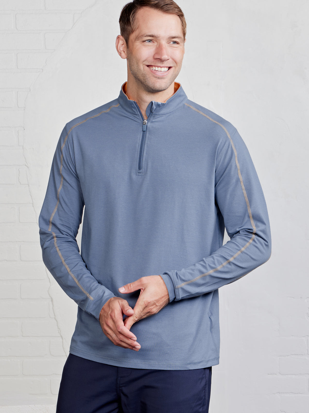 Carrollton Lightweight Quarter Zip - tasc Performance (Anchor/Papaya)