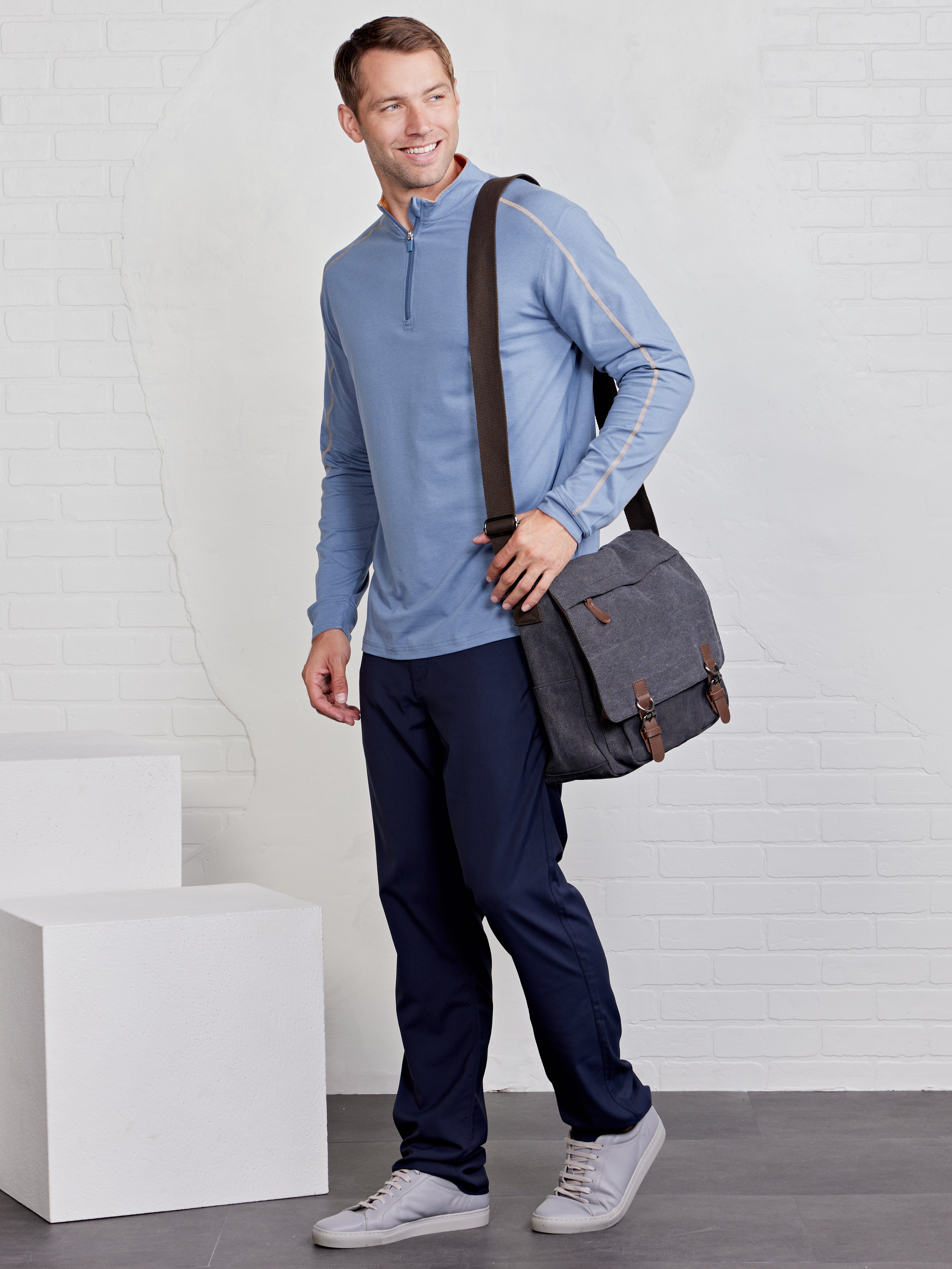 Carrollton Lightweight Quarter Zip - tasc Performance (Anchor/Papaya)