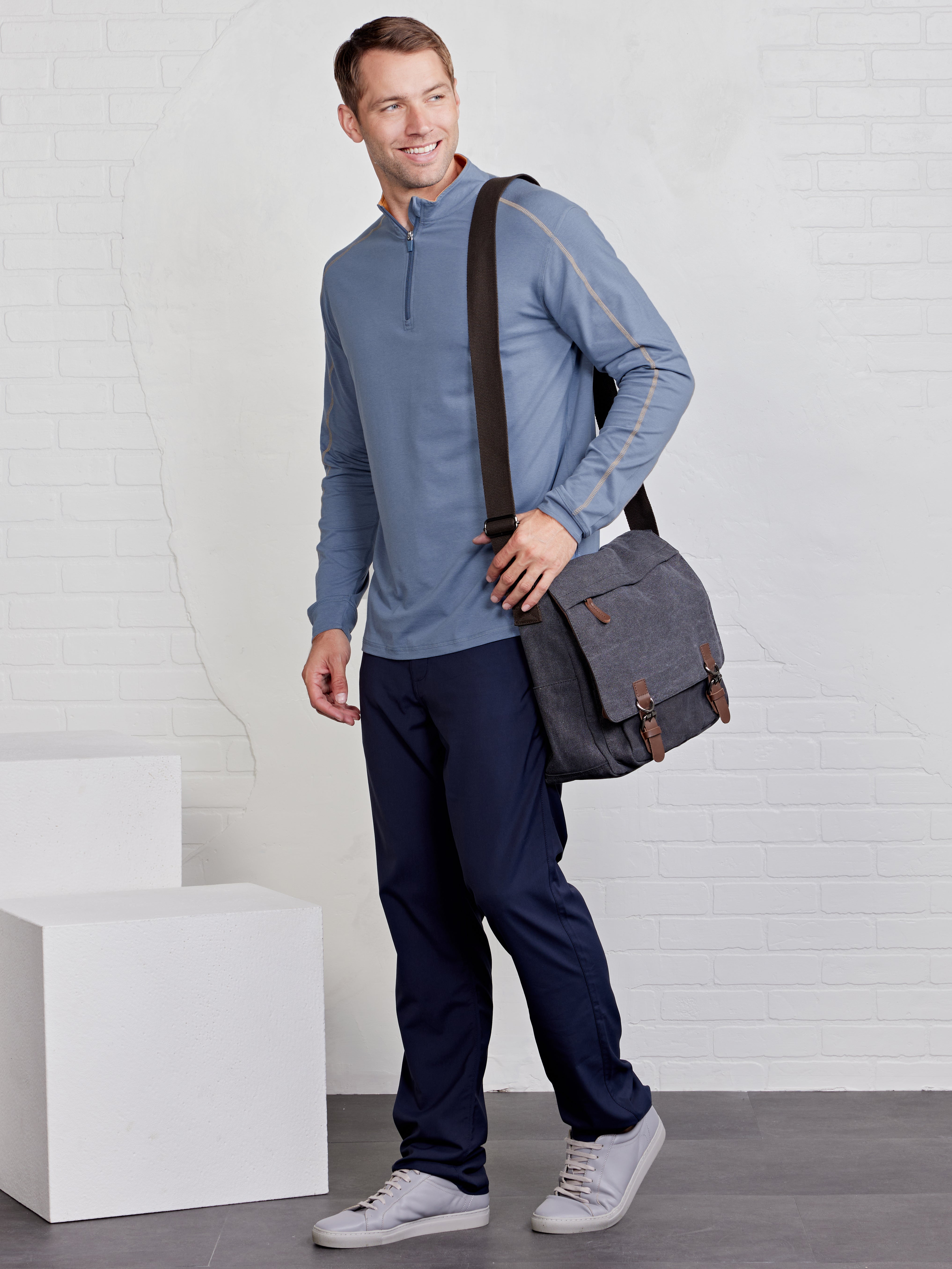 Carrollton Lightweight Quarter Zip - tasc Performance (Anchor/Papaya)