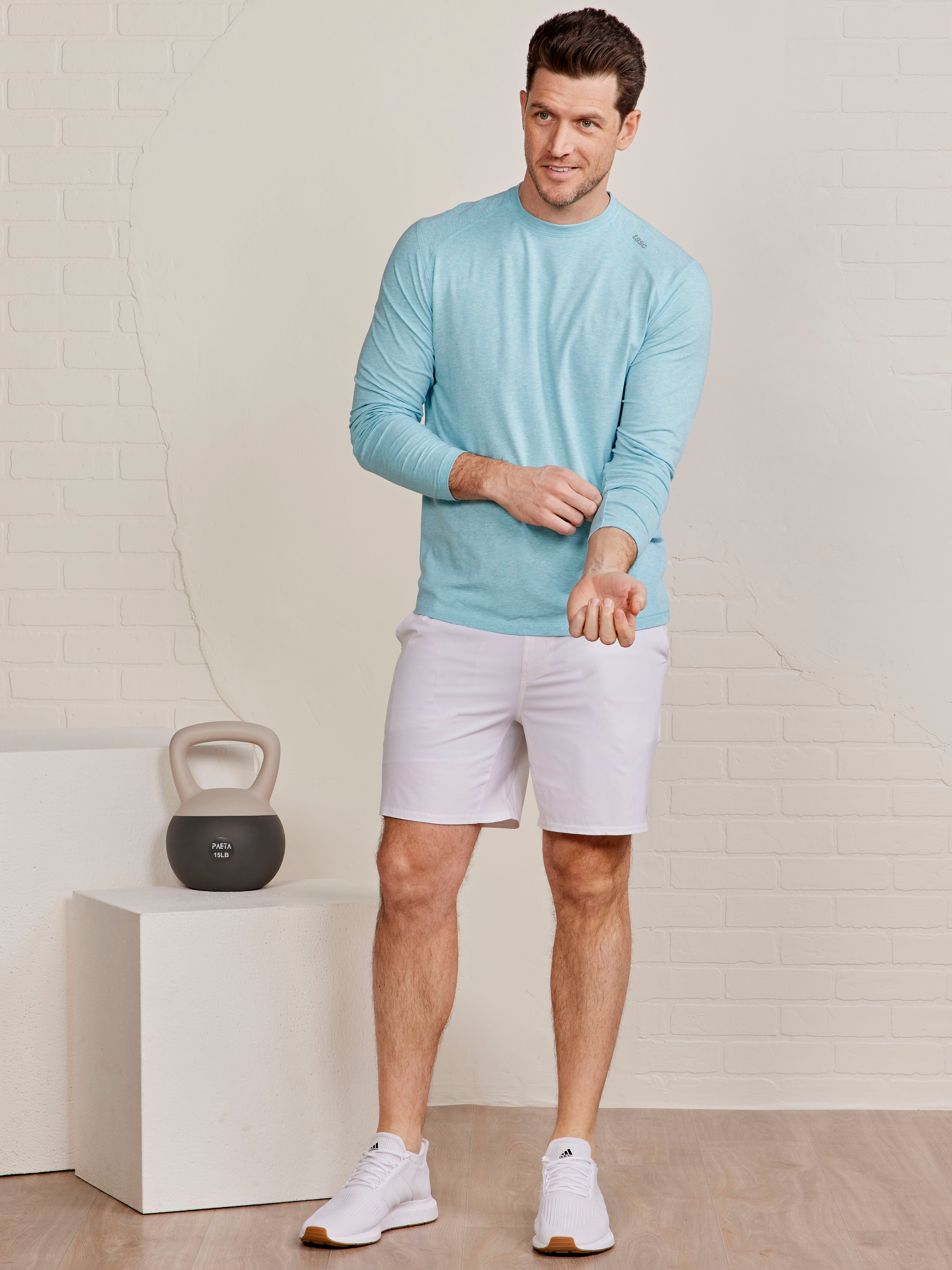 Carrollton Long Sleeve Fitness T-Shirt Waterfall Heather – tasc