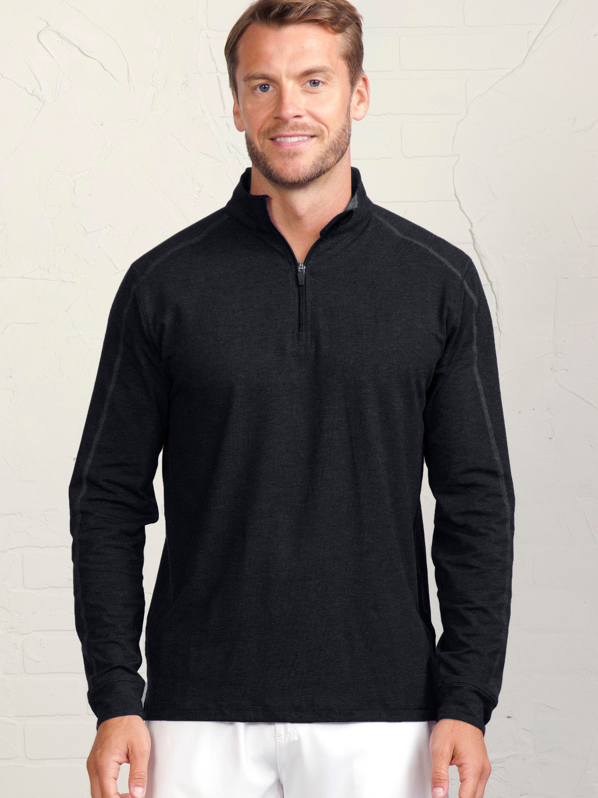 トップス QP Men's Aric Aerosoft Performance Pullover Quarter-Zip – Sunice