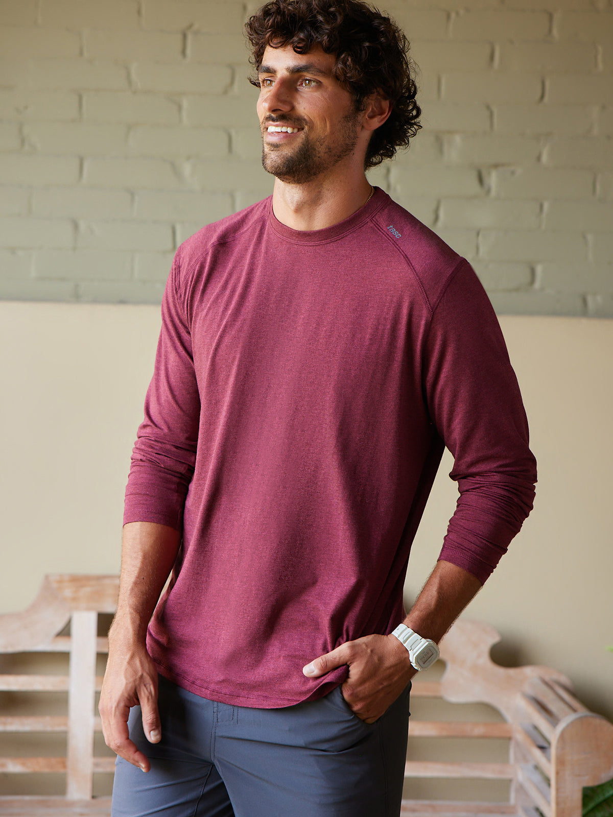 Carrollton Long Sleeve Fitness T-Shirt - tasc Performance (BrickHeather)