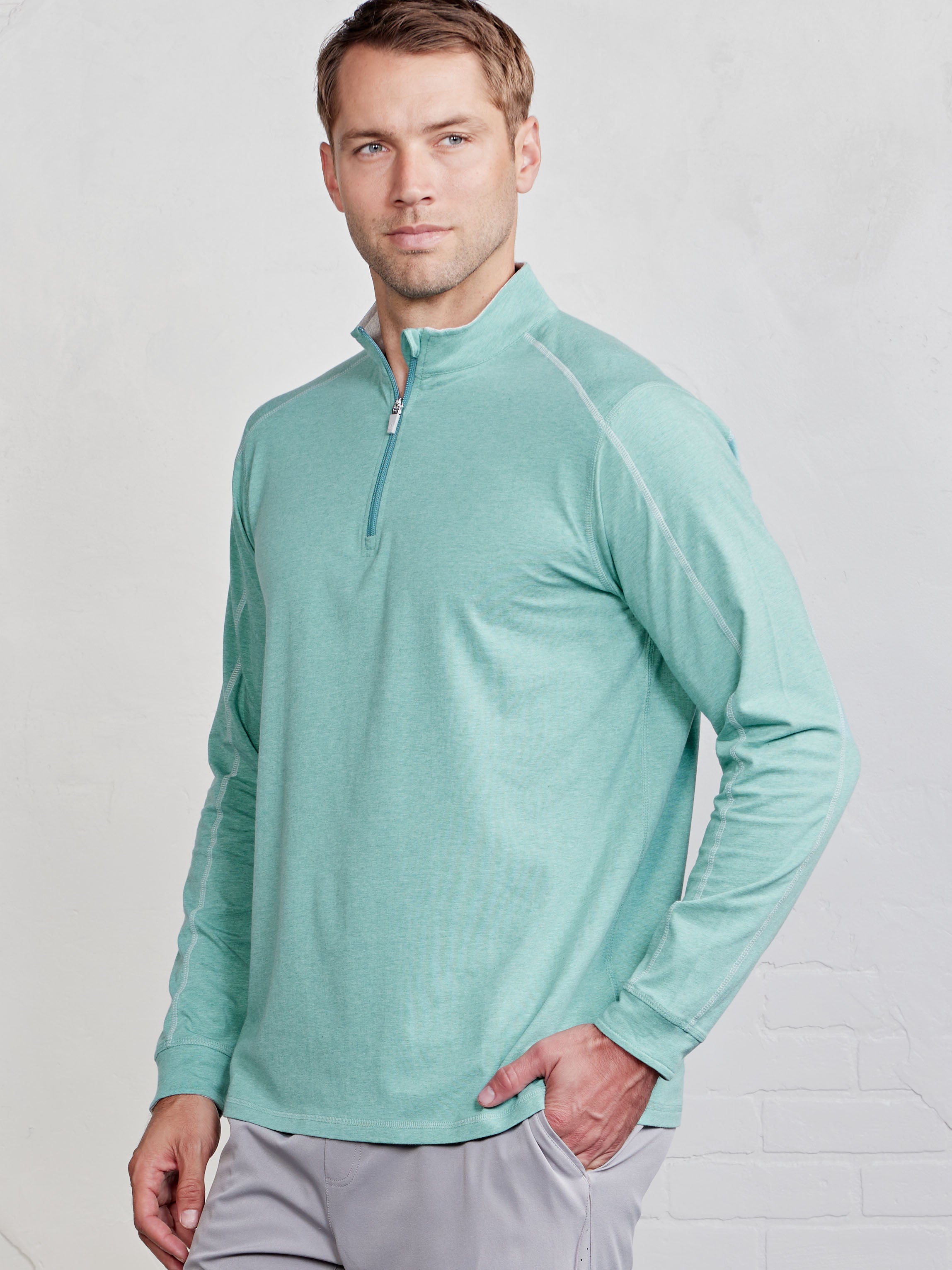 Carrollton Lightweight Quarter Zip Meadowbrook Heather/Marble