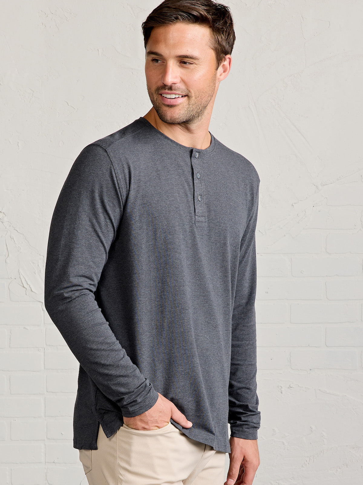 Everywear Long Sleeve Henley tasc performance (IronHeather)