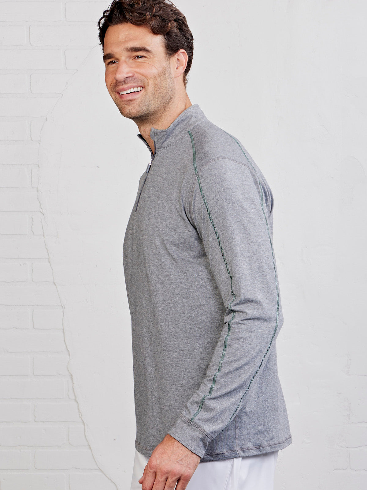 Carrollton Lightweight Quarter Zip - tasc Performance (HeatherGray/SpruceHeather)