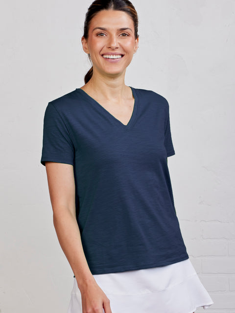 tasc Performance All Day V-Neck T Classic Navy / M