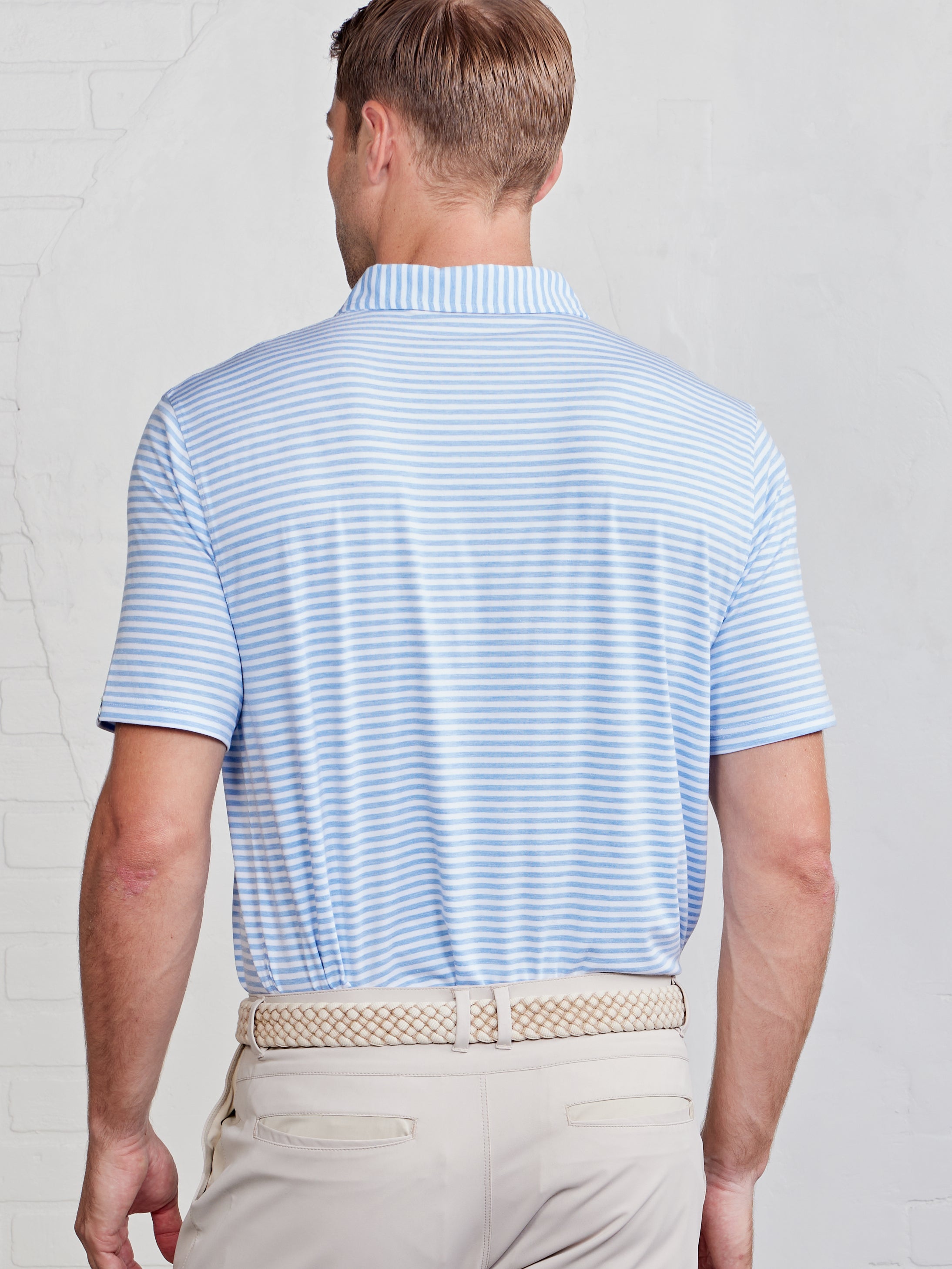 Cloud Polo - Air Stripe - tasc Performance (PolarHeather/White)