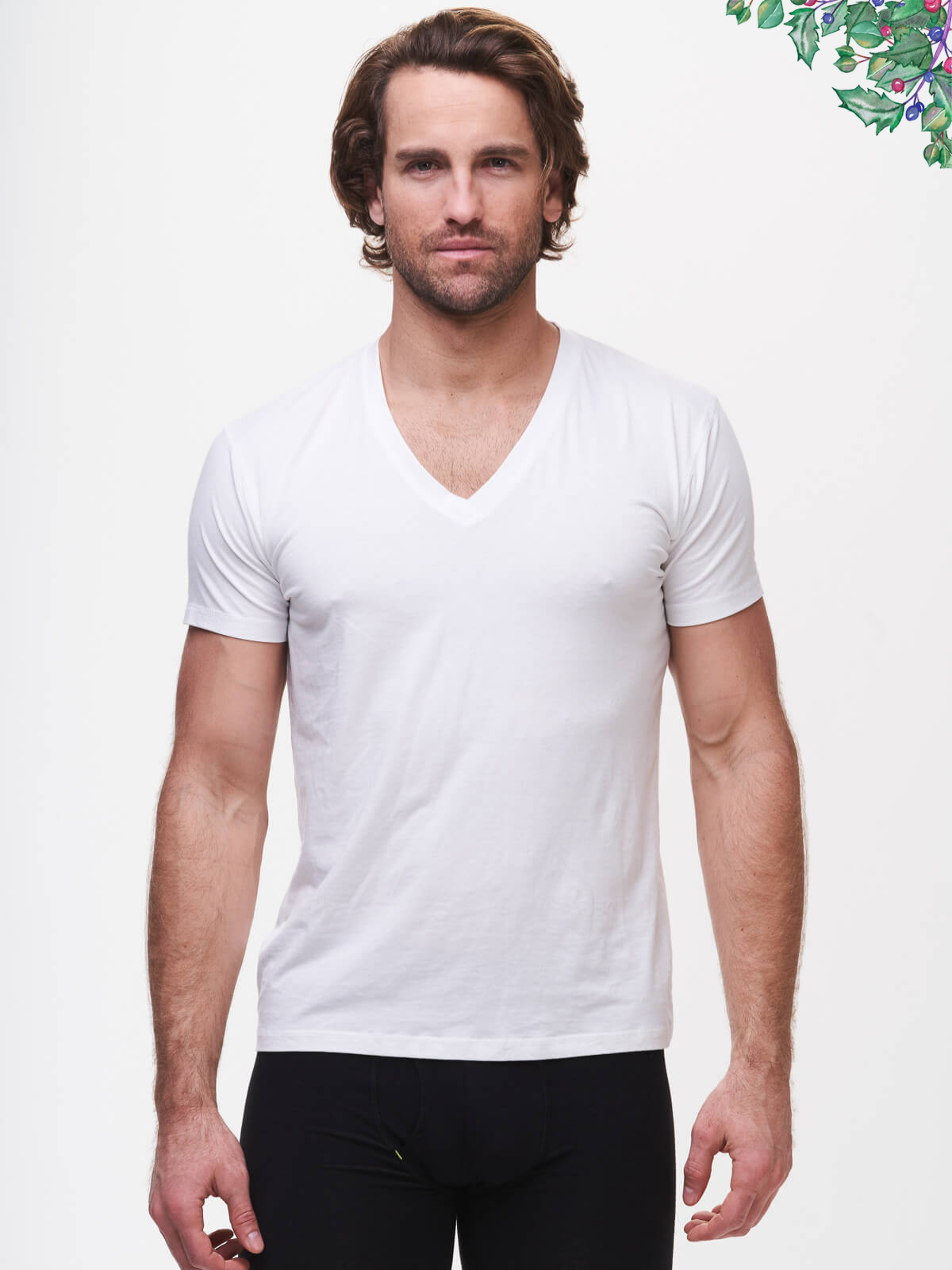 tasc Performance - Deep V-Neck Undershirt - (White)