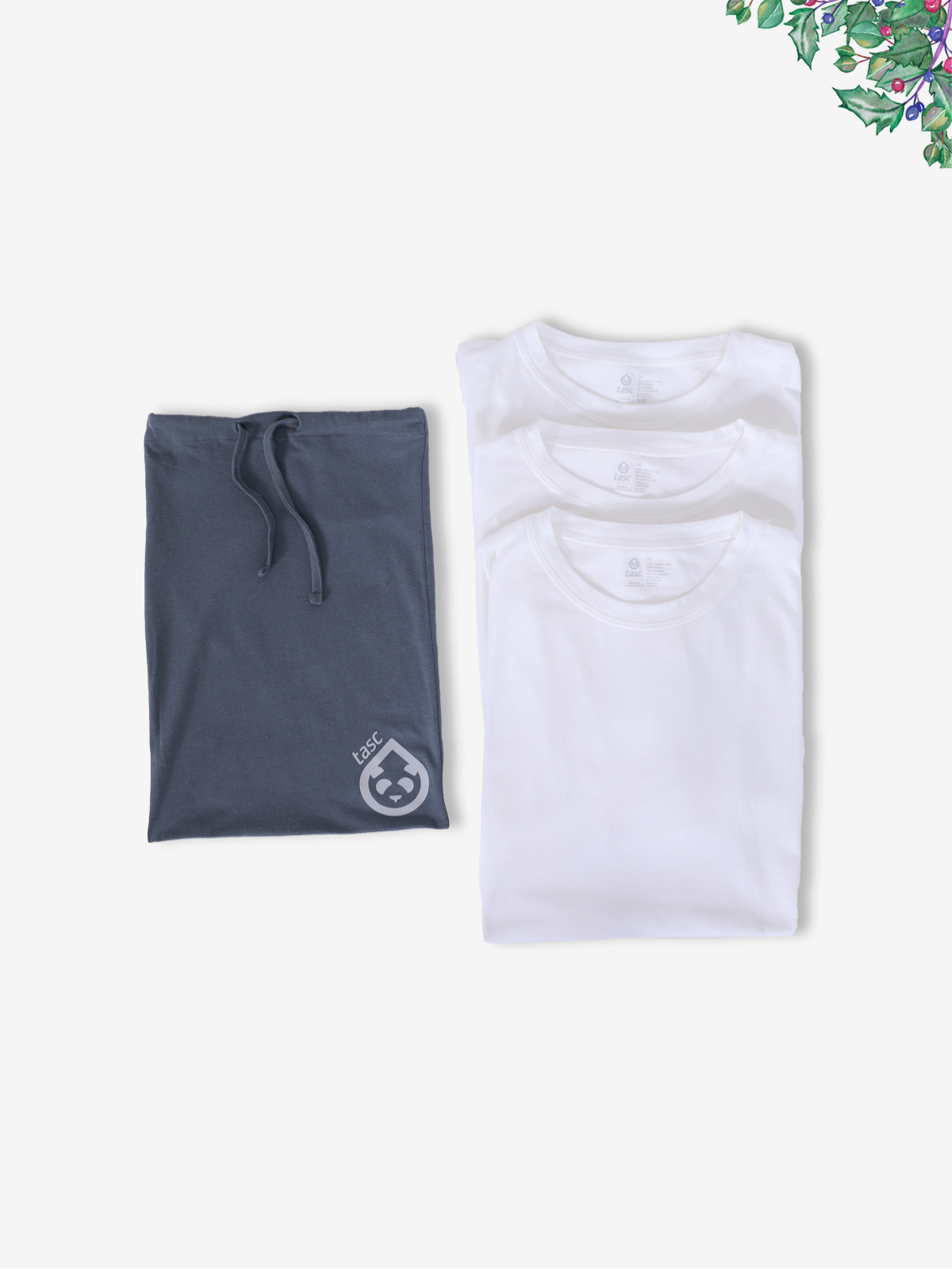 BamBare Crew Neck 3 Pack tasc performance (White)