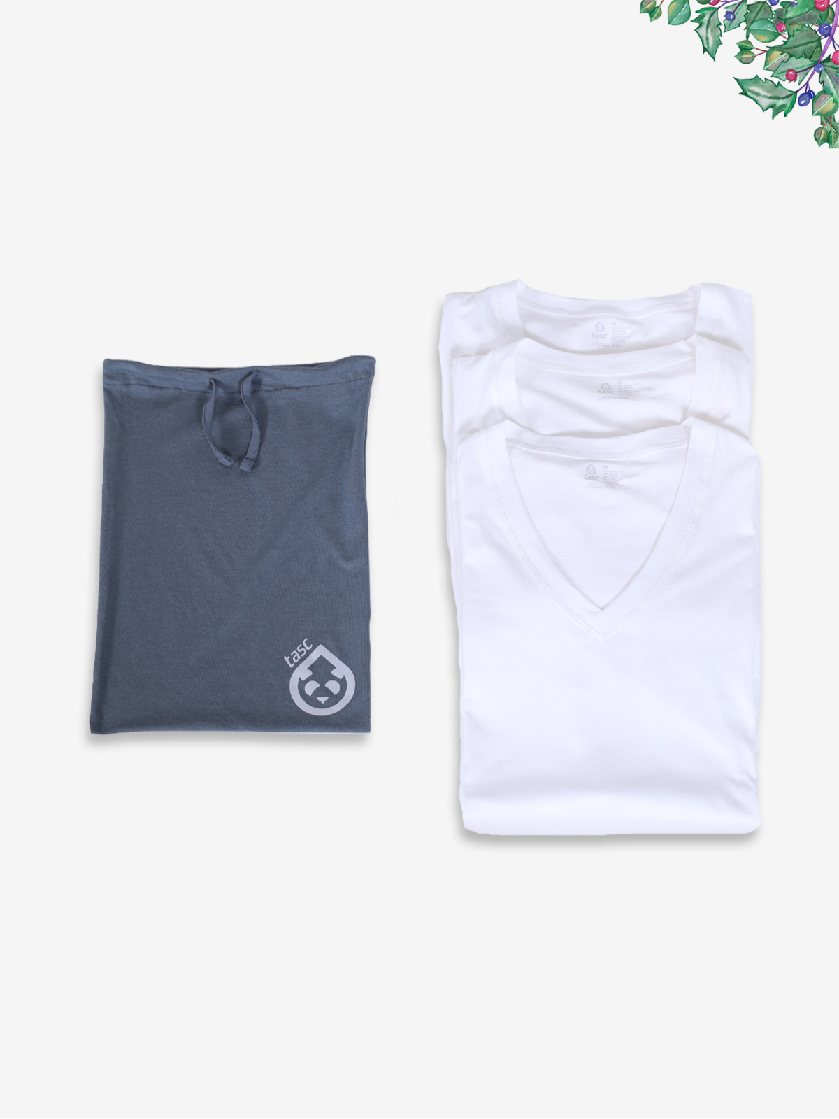 BamBare V-Neck 3 Pack tasc performance (White)