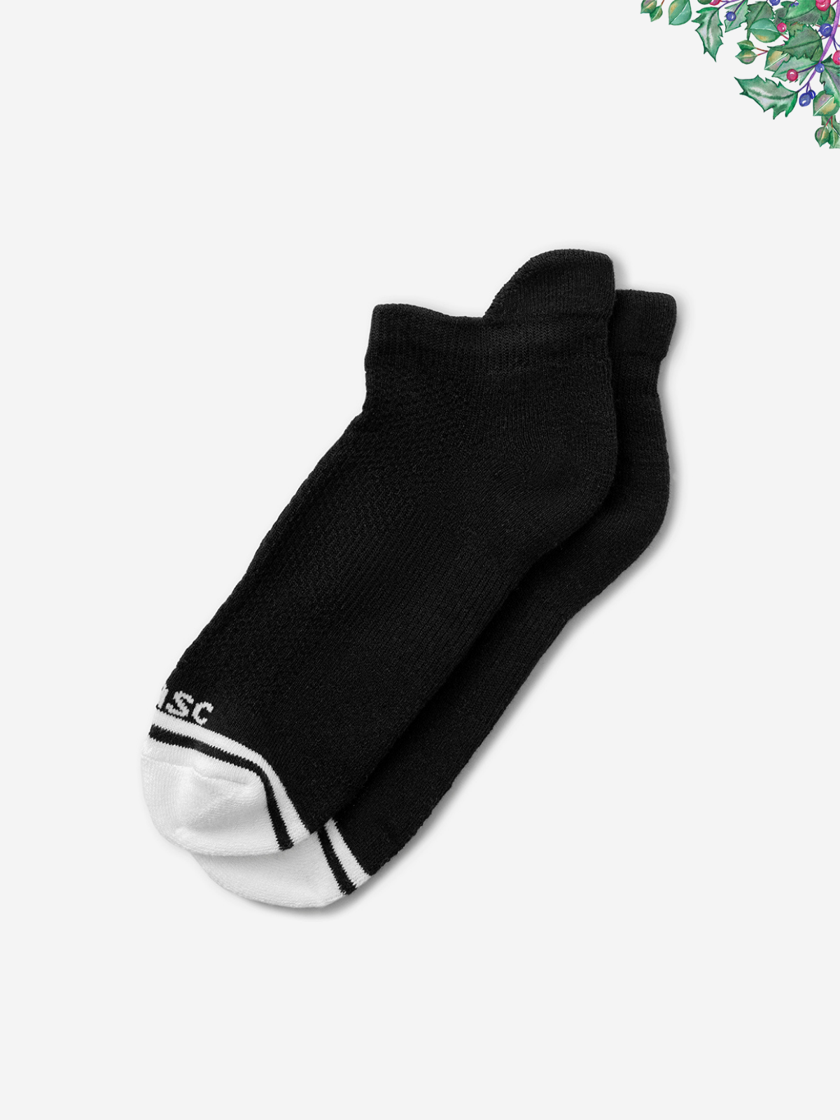 Bambare Bamboo Tabbed Sock 2-Pack (Black)