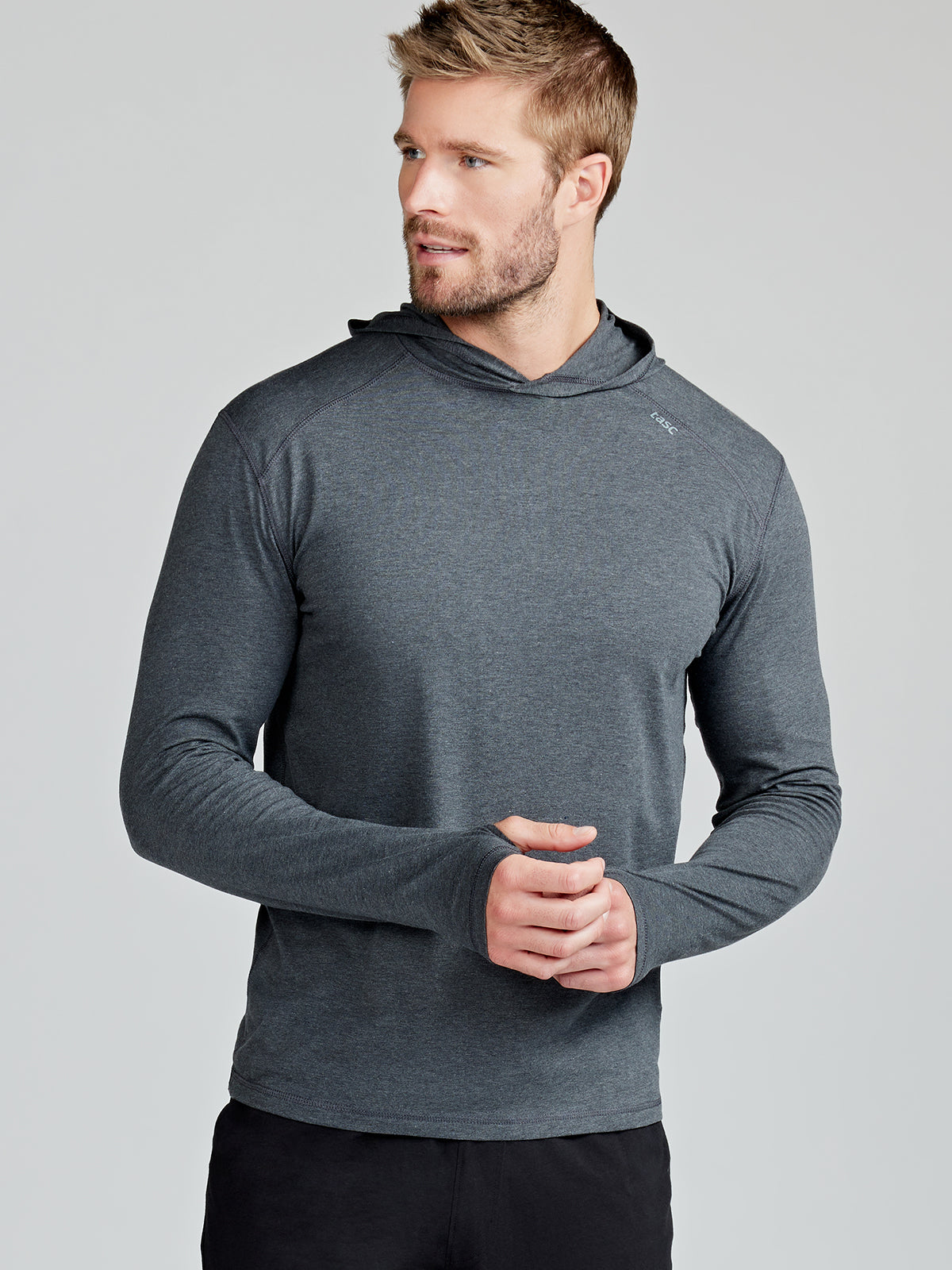 Carrollton Lightweight Hoodie Iron Heather – tasc Performance