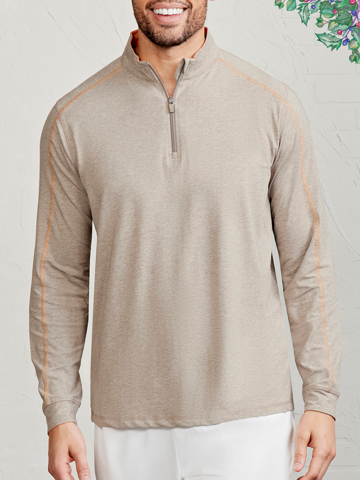 Carrollton Lightweight Quarter Zip - tasc Performance (GrayOakHeather/TerraHeather)