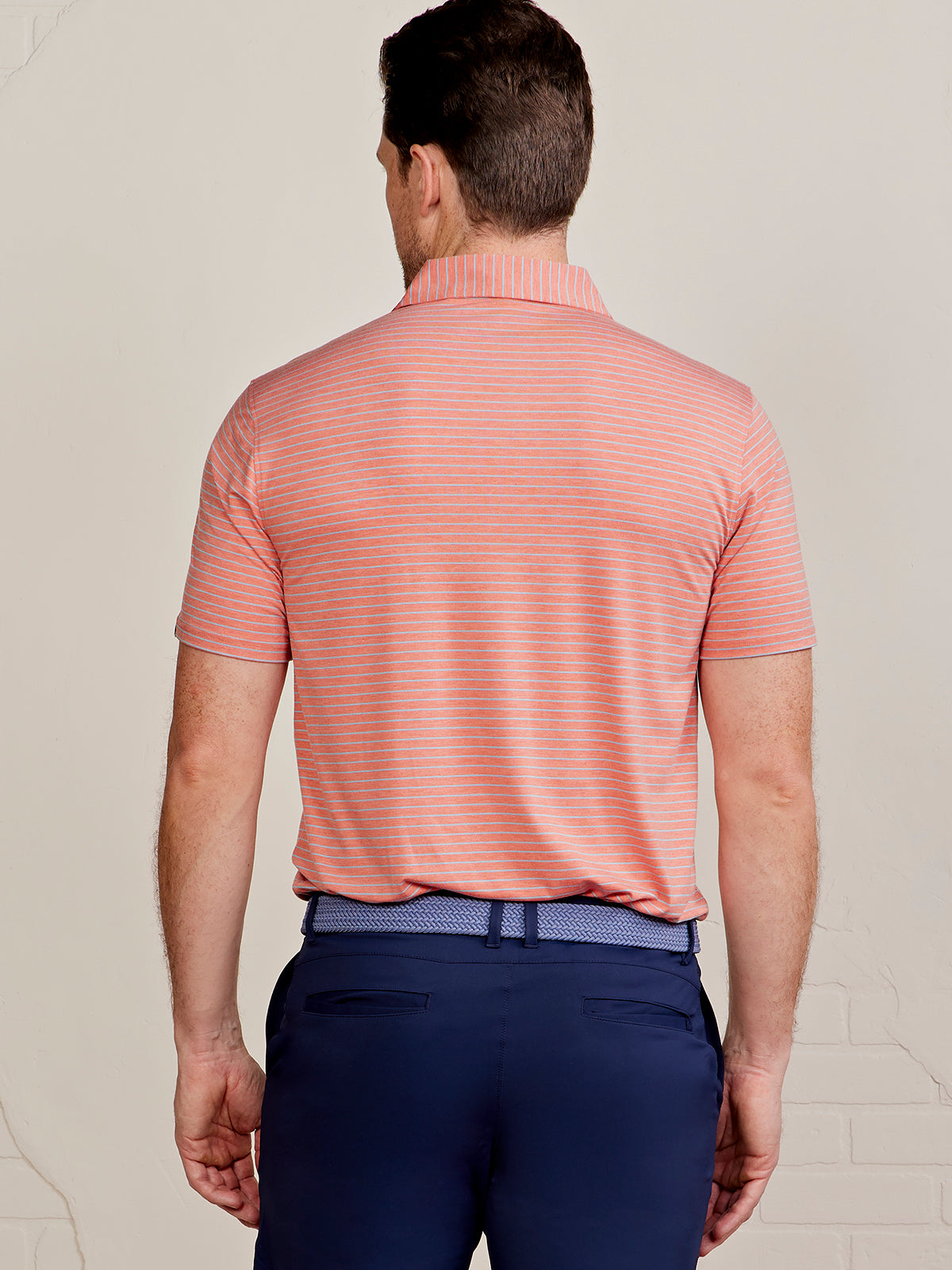 Cloud Performance Polo - Brookline Stripe - tasc Performance (HibiscusHeather/TropicalBlue)