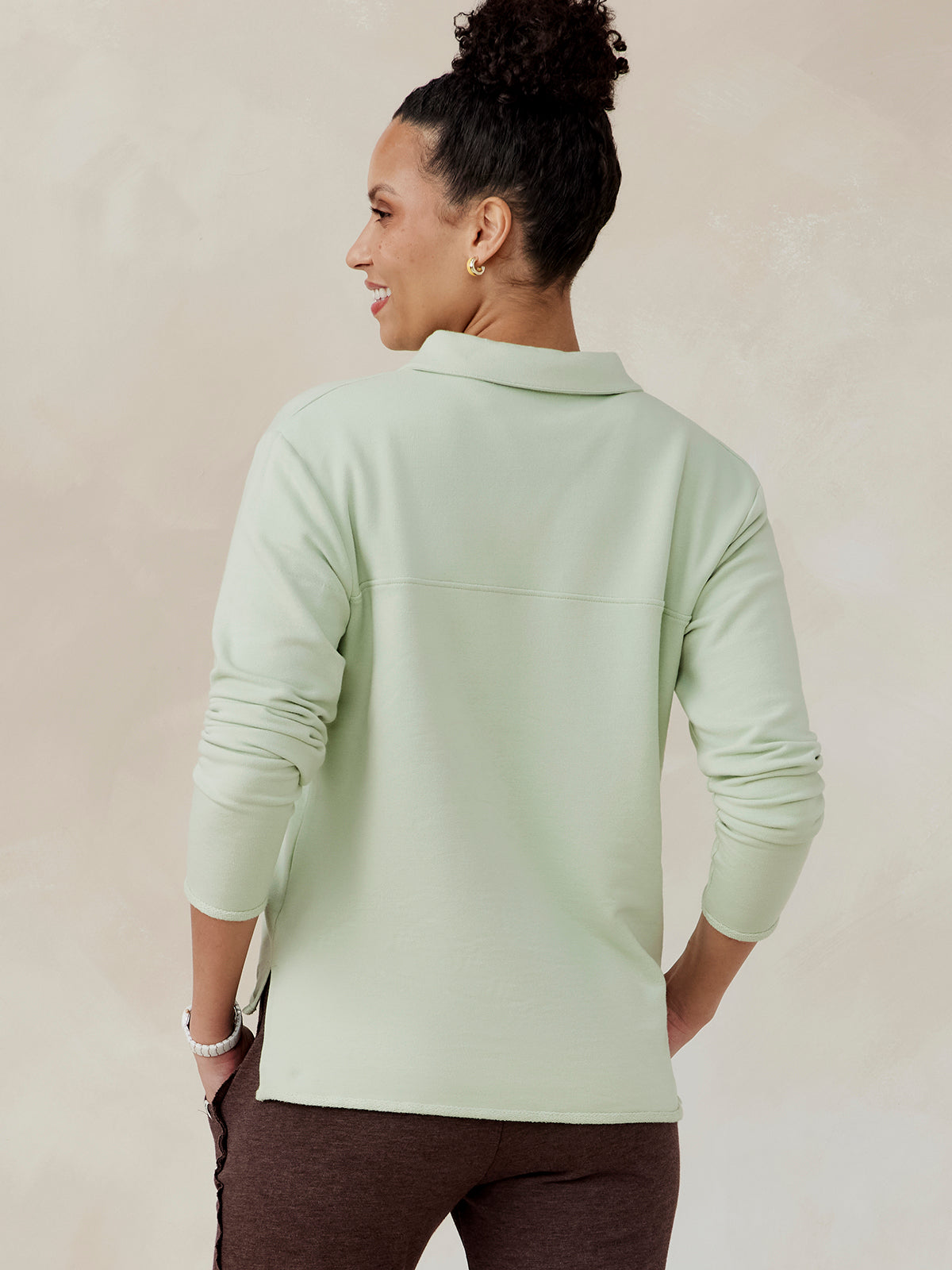 French Terry Polo Sweatshirt - tasc Performance (Sanctuary)