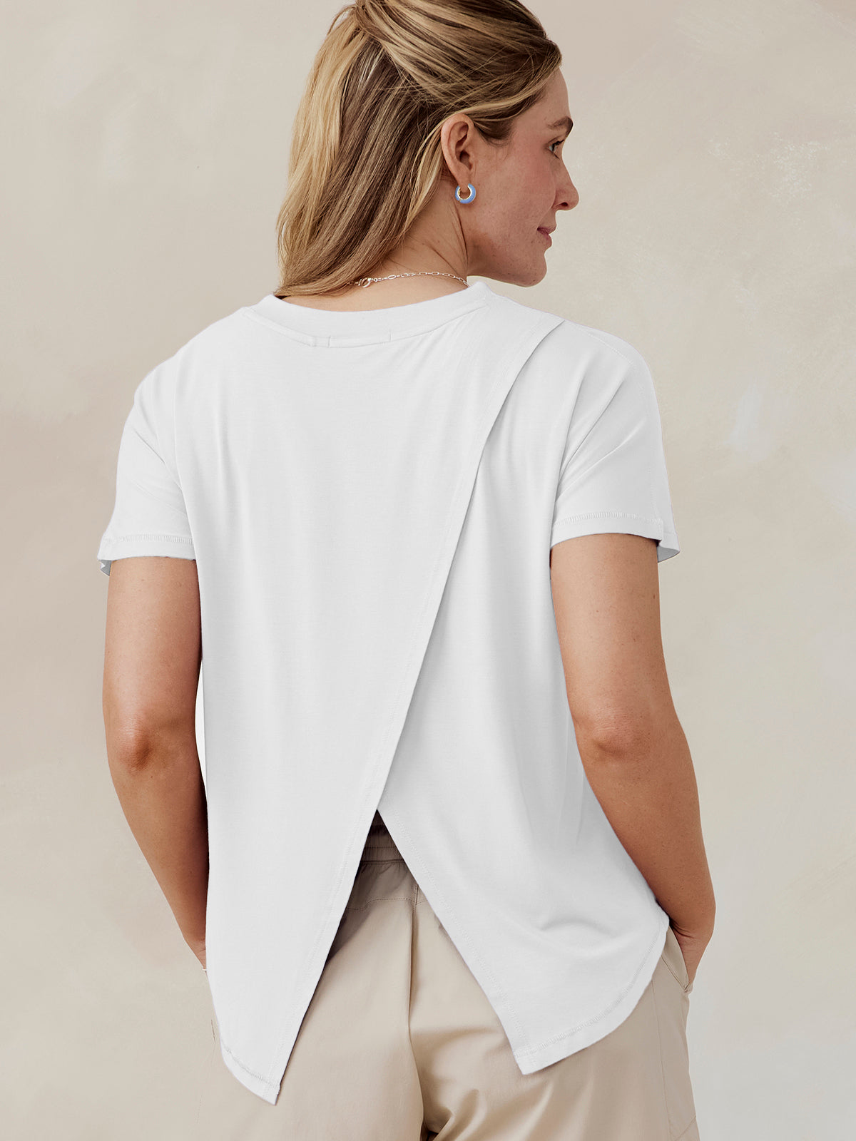 Uptown Luxe Cross Back T-Shirt - tasc Performance (White)