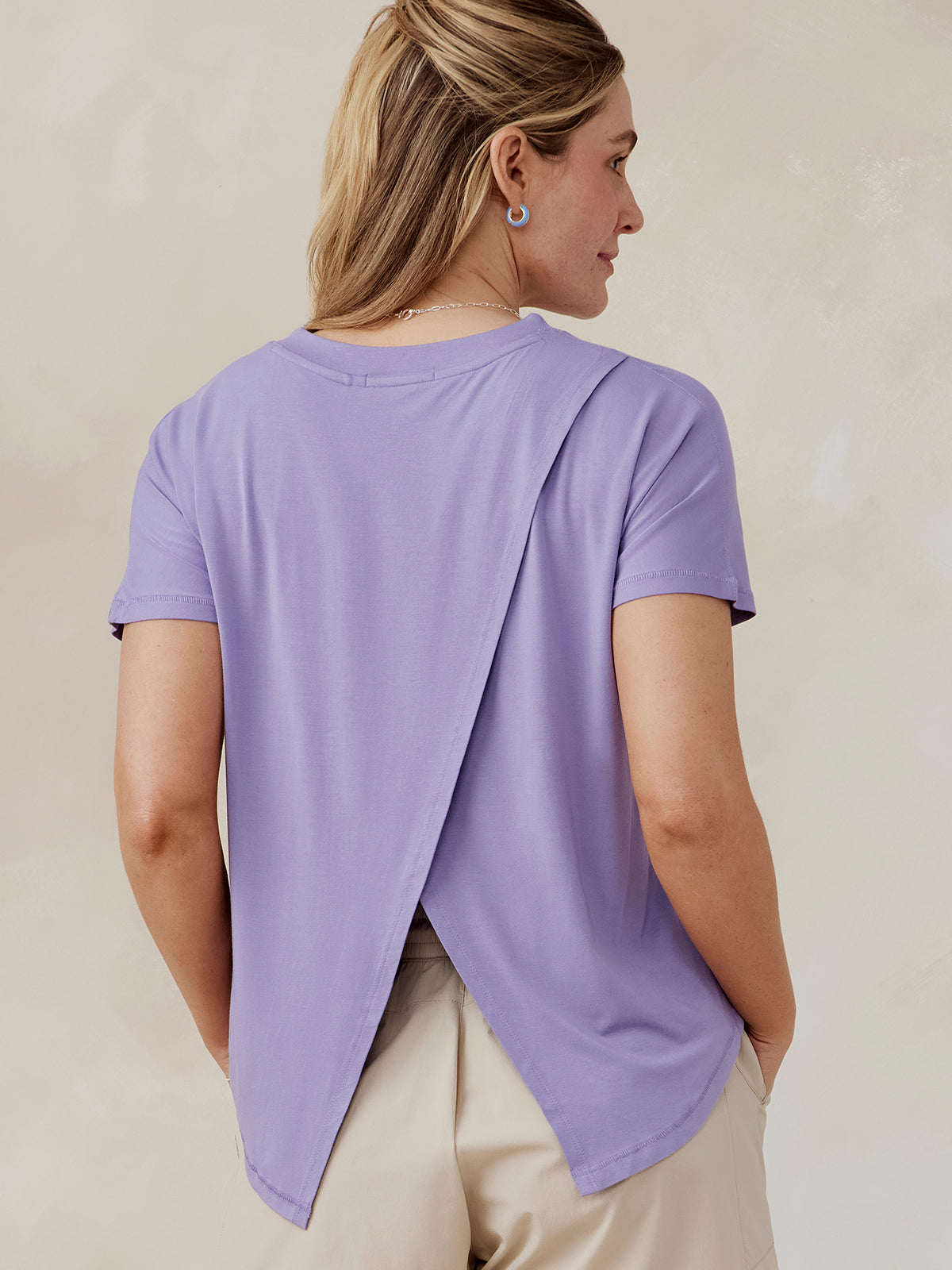 tasc Uptown Luxe Cross Back T-Shirt (MoonlightLavender)