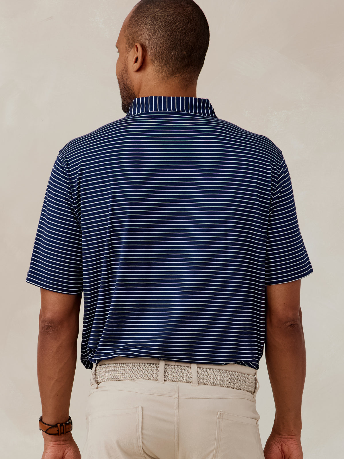 Cloud Lightweight Polo Brookline Stripe - tasc Performance (ClassicNavy/White)
