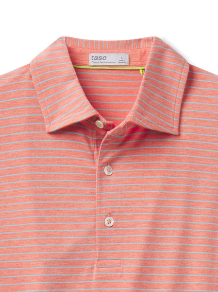 Cloud Polo - Brookline Stripe Hibiscus Heather/Tropical Blue