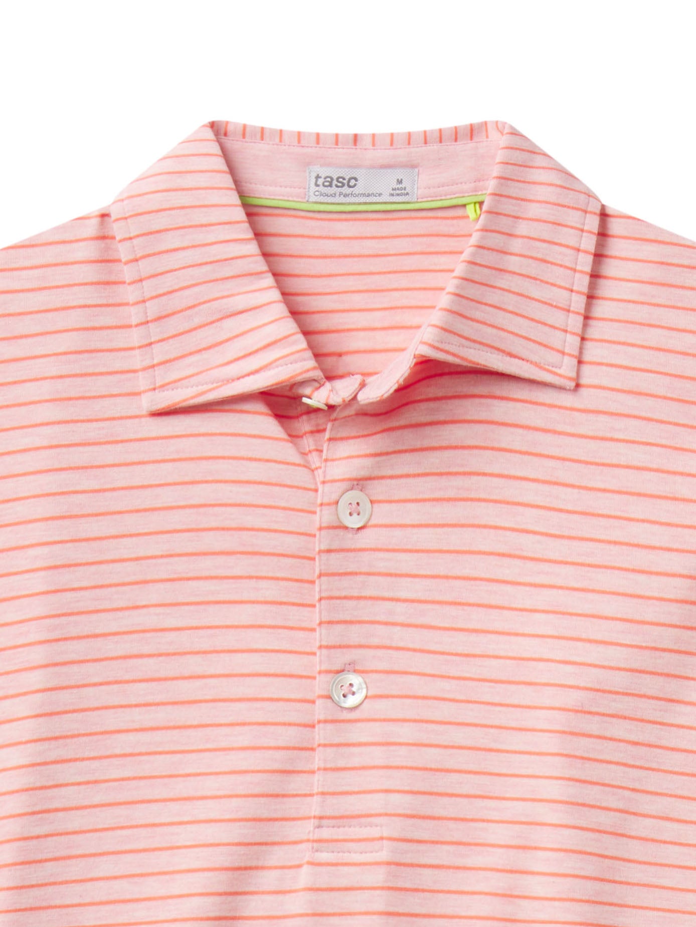 Cloud Polo - Brookline Stripe - tasc Performance (PinkGrapefruitHeather/Hibiscus)