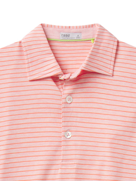 Cloud Polo - Brookline Stripe Pink Grapefruit Heather/Hibiscus