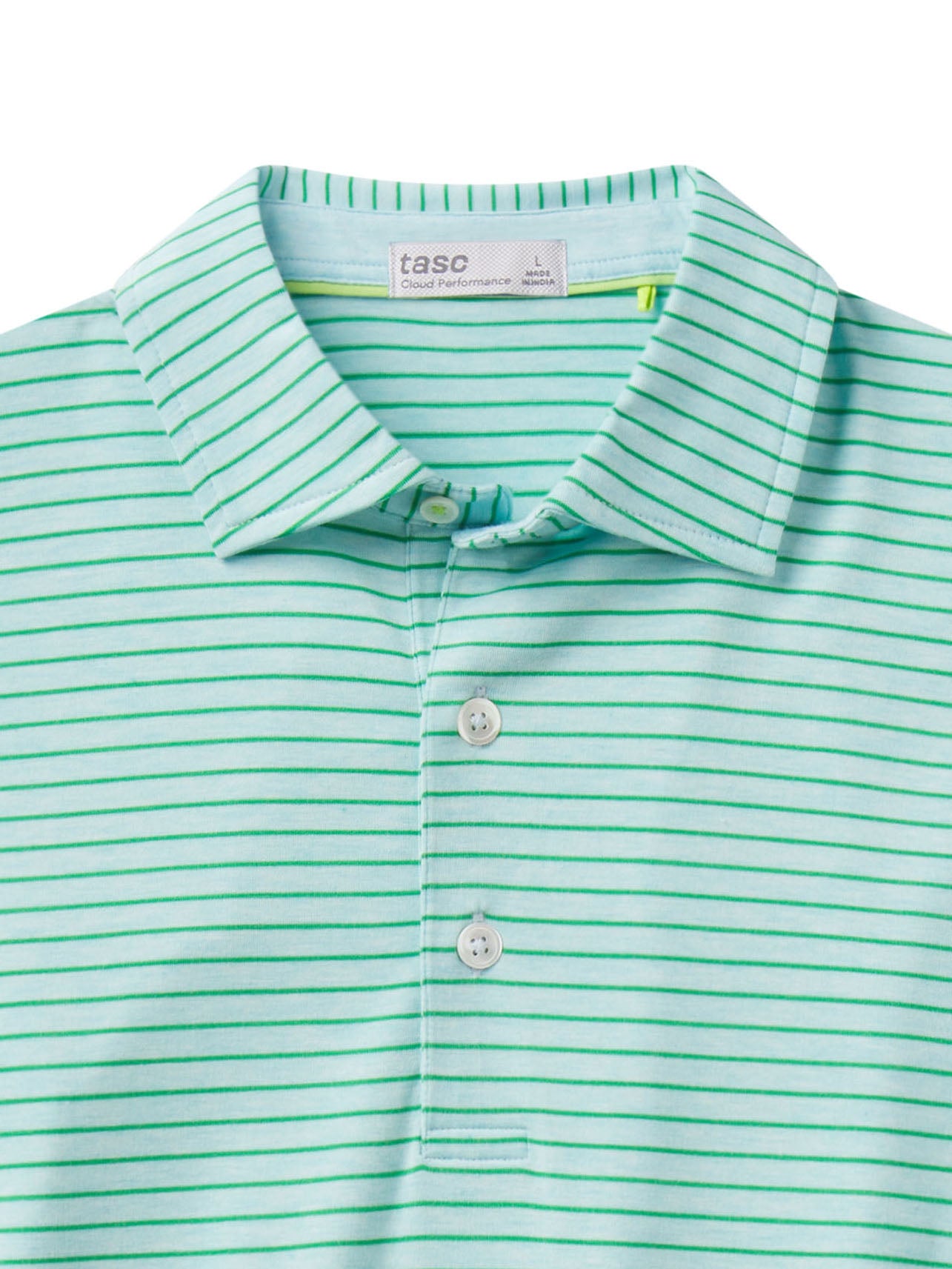 Cloud Polo - Brookline Stripe - tasc Performance (WaterfallHeather/Jungle)