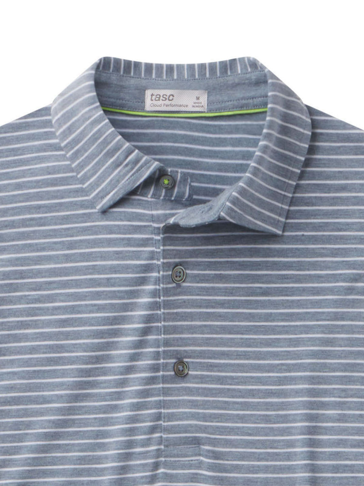 tasc Cloud Polo Brookline Stripe (AnchorHeather/White)