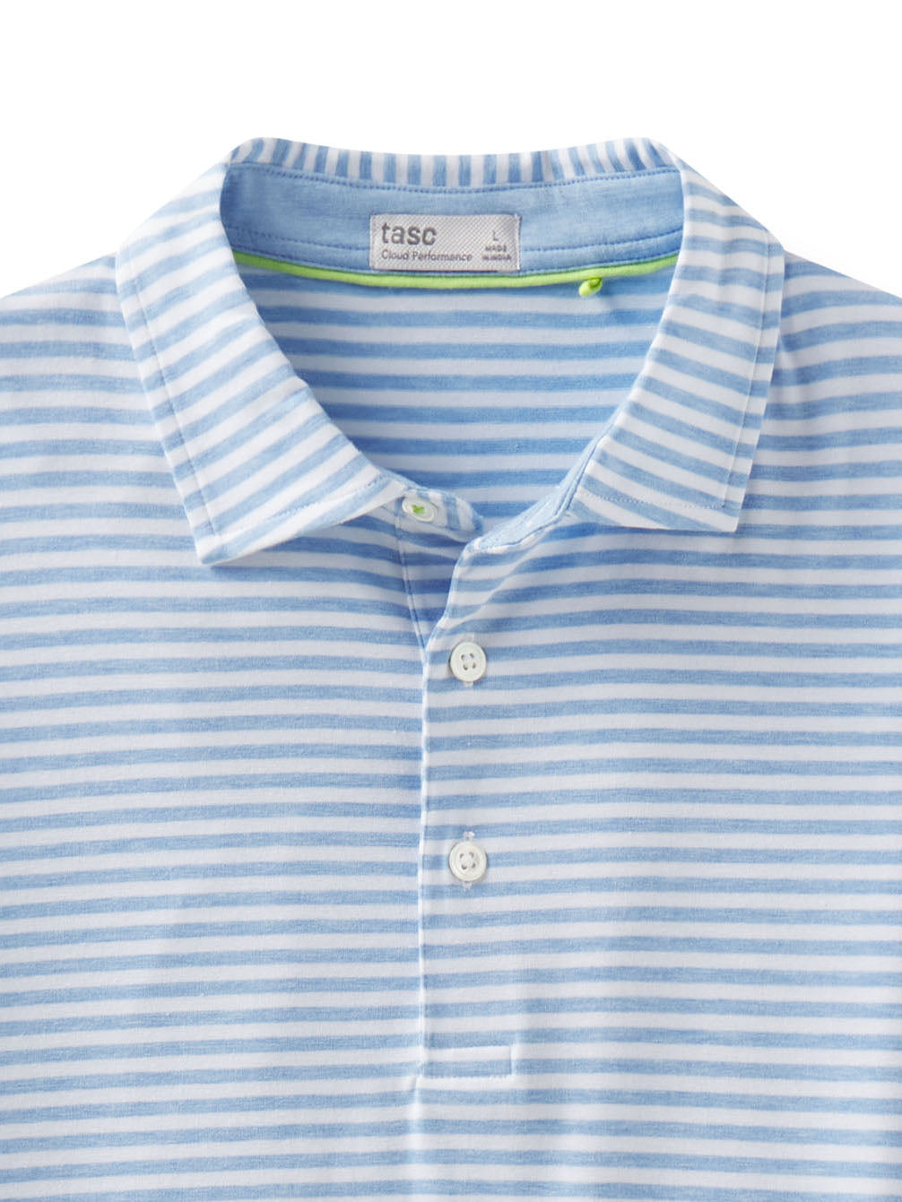 Cloud Polo - Air Stripe - tasc Performance (PolarHeather/White)