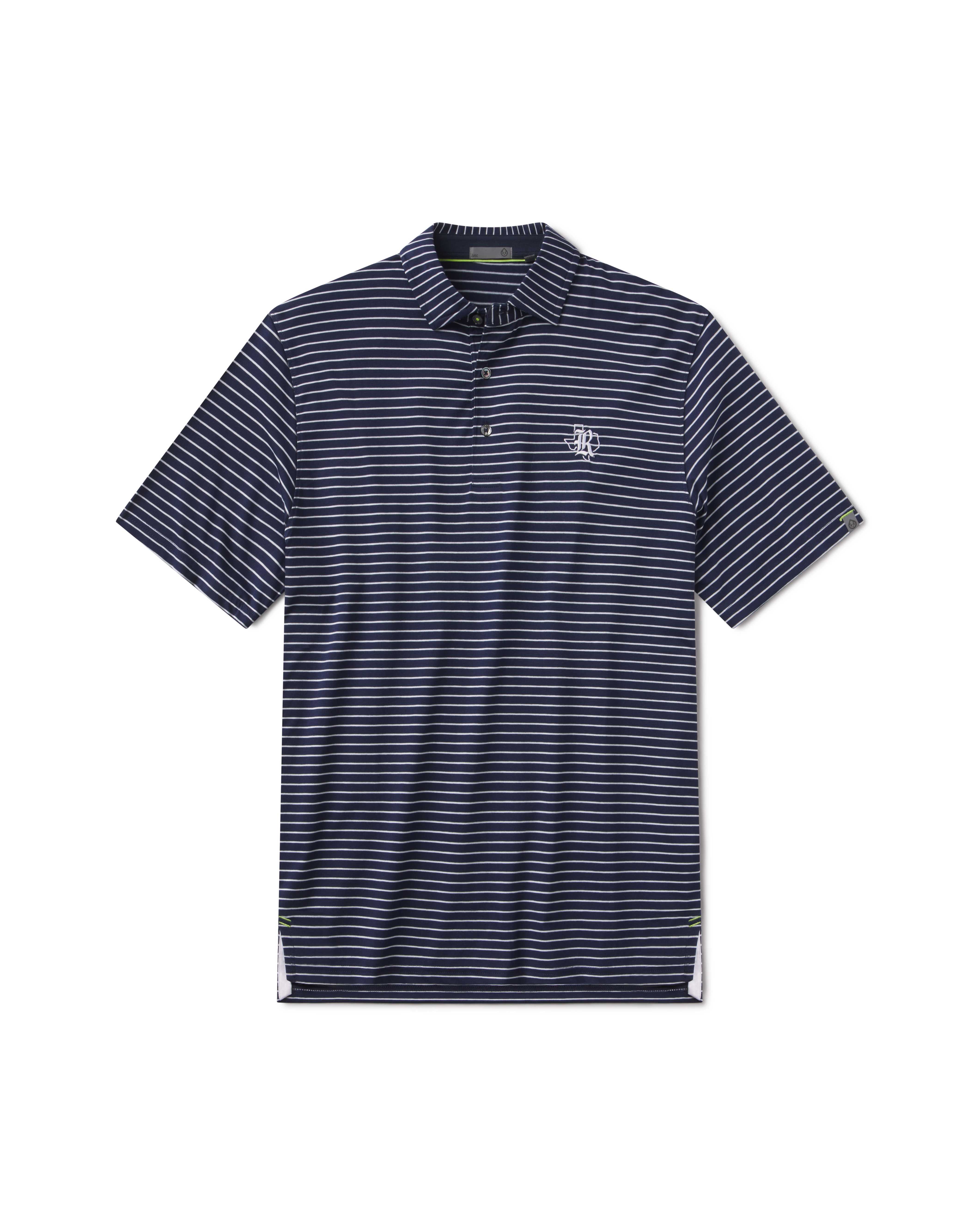 Cloud Lightweight Polo Brookline Stripe - RICE University - tasc Performance (ClassicNavy/White)