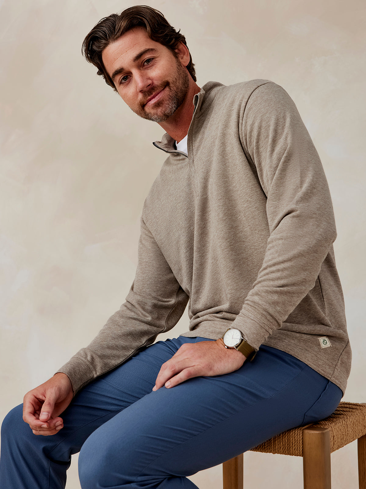 tasc Performance Stadium Quarter Zip (GrayOakHeather)