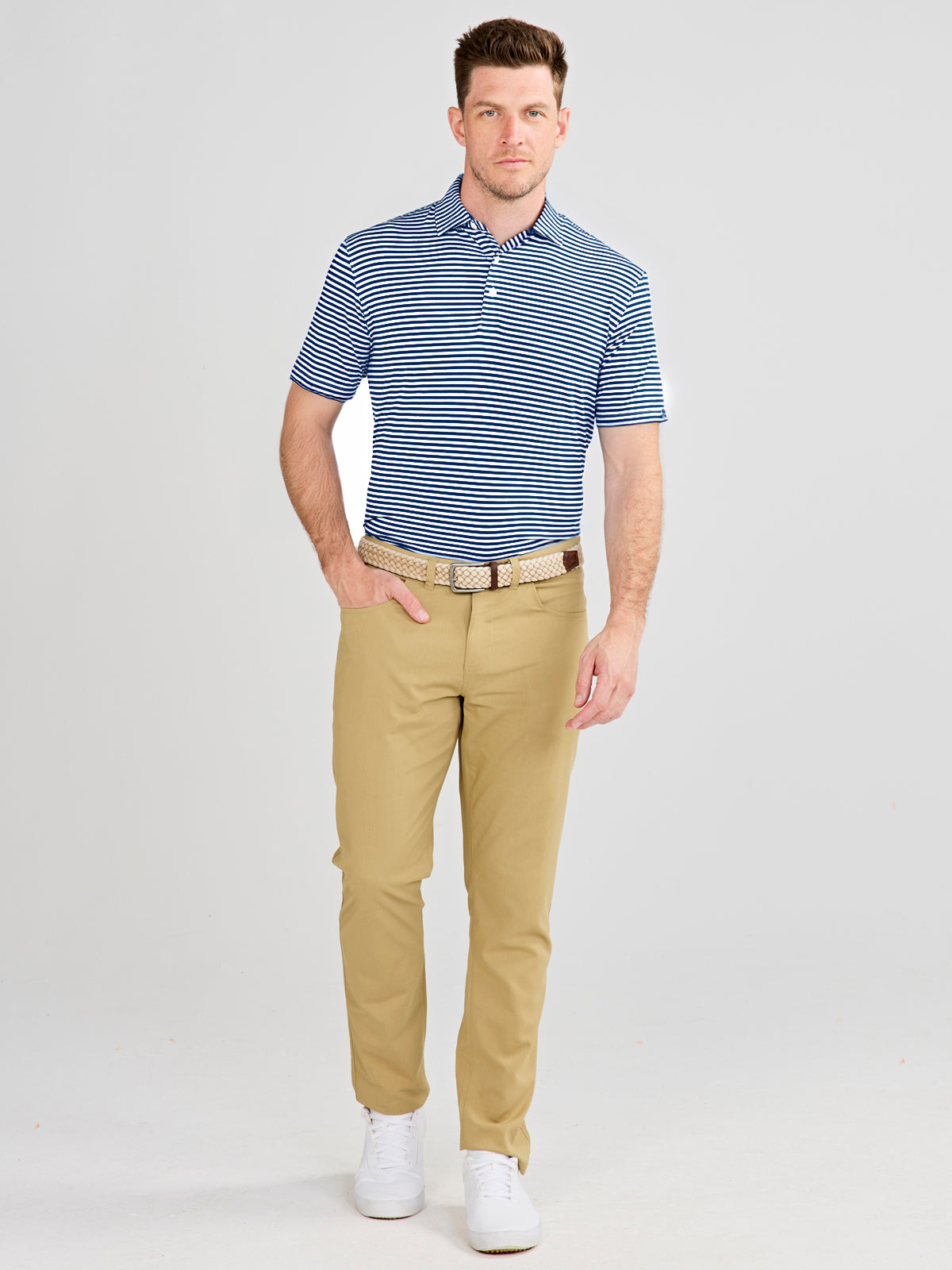 Cloud Lightweight Polo Air Stripe - tasc Performance (ClassicNavy/White)