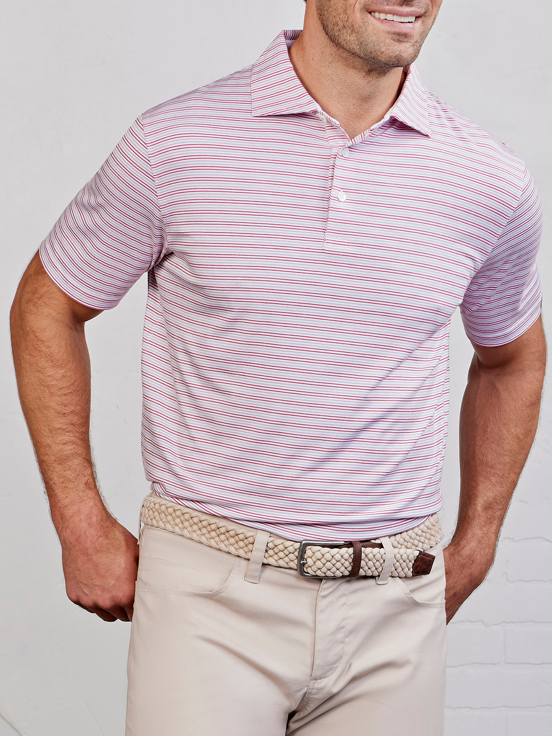Cloud Polo - Racing Red Doral Stripe – tasc Performance