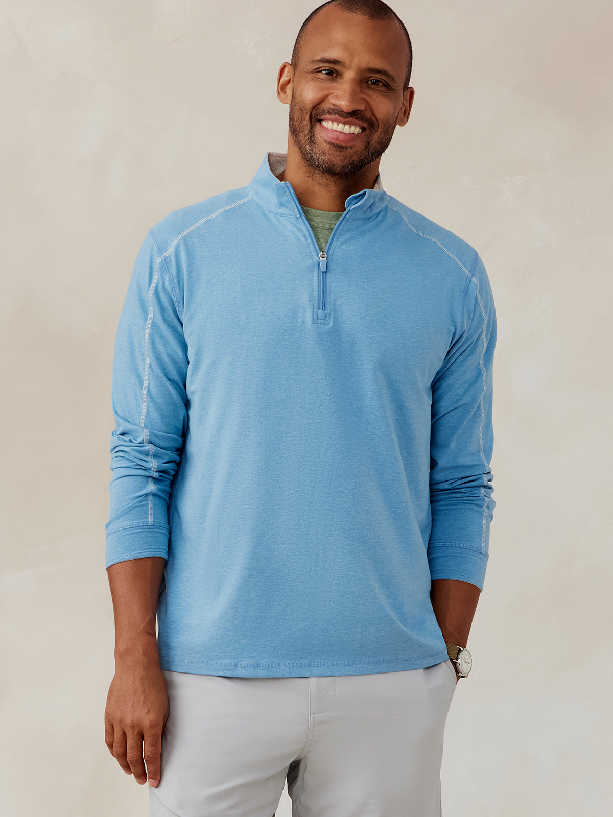 Tasc Carrollton Quarter Zip (SkylightHeather)