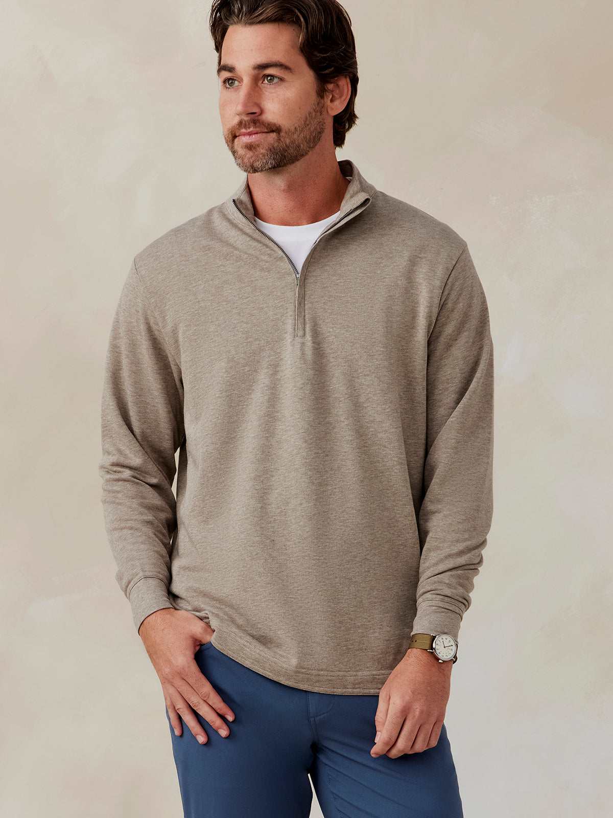 tasc Performance Stadium Quarter Zip (GrayOakHeather)