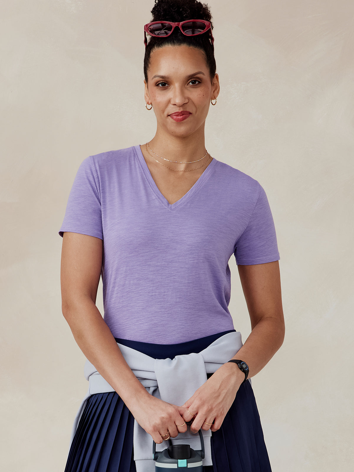tasc All Day V-Neck T (MoonlightLavender)