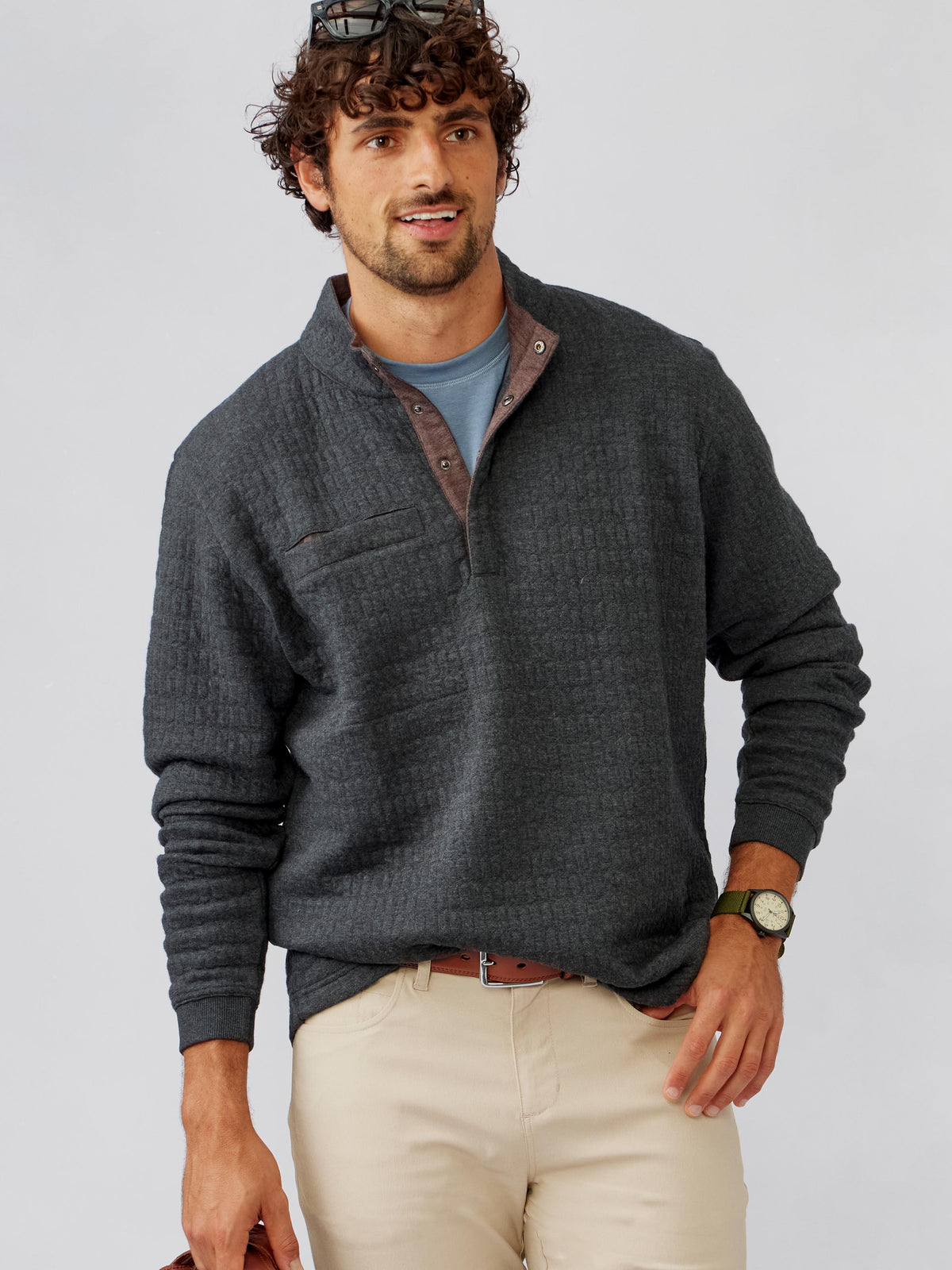 tasc Main Line Quilt Pullover (IronHeather)