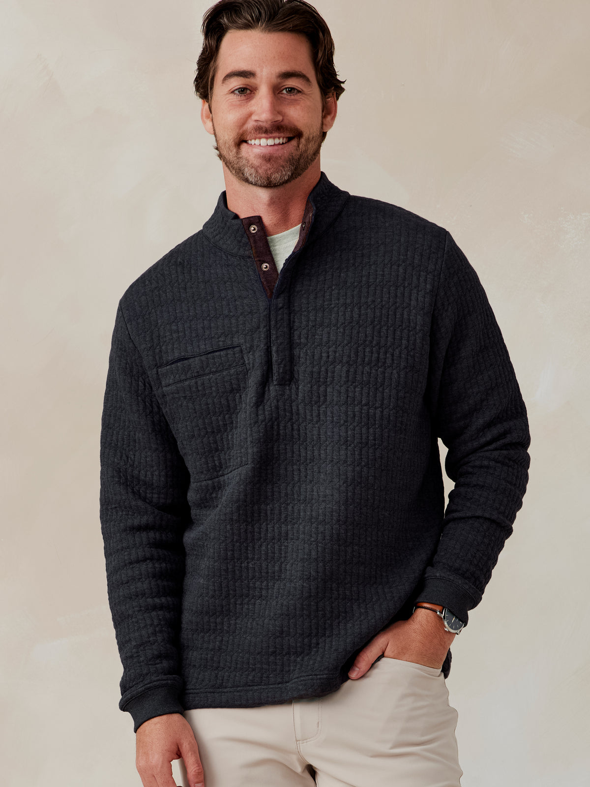 tasc Main Line Quilt Pullover (IronHeather)