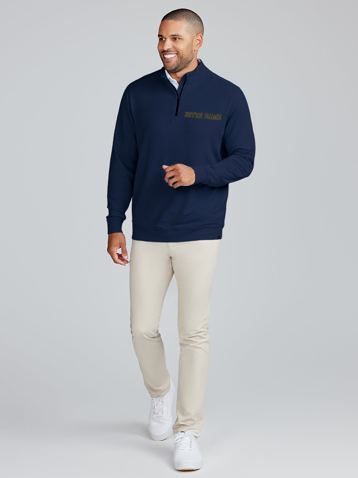 Cloud French Terry Quarter Zip - Notre Dame - tasc Performance (ClassicNavy)