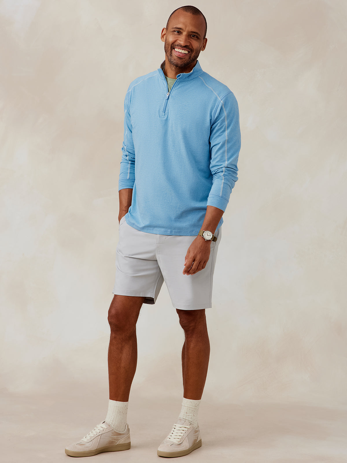 Tasc Carrollton Quarter Zip (SkylightHeather)
