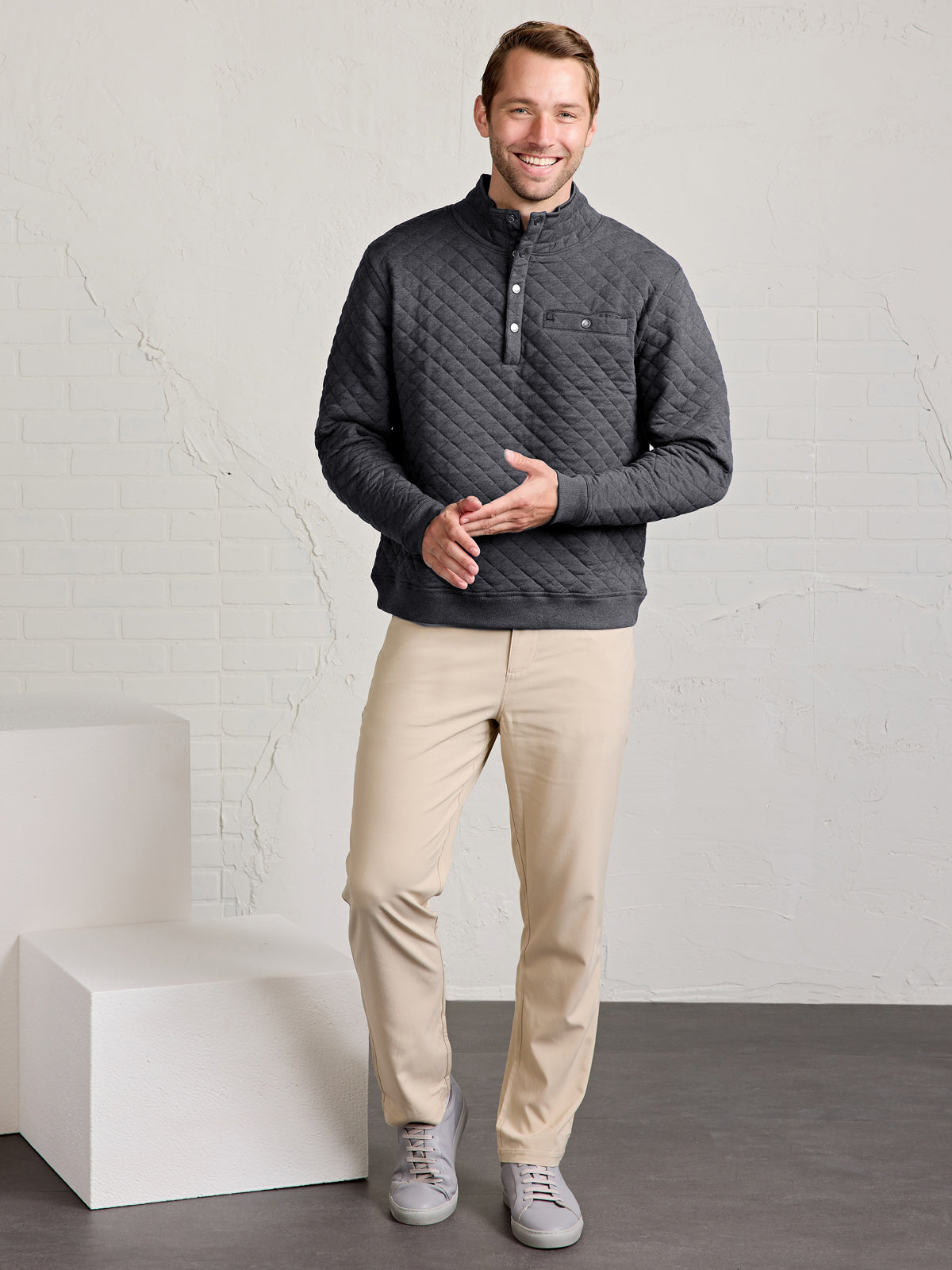 Newport Soft Quilt Pullover - tasc Performance (IronHeather)