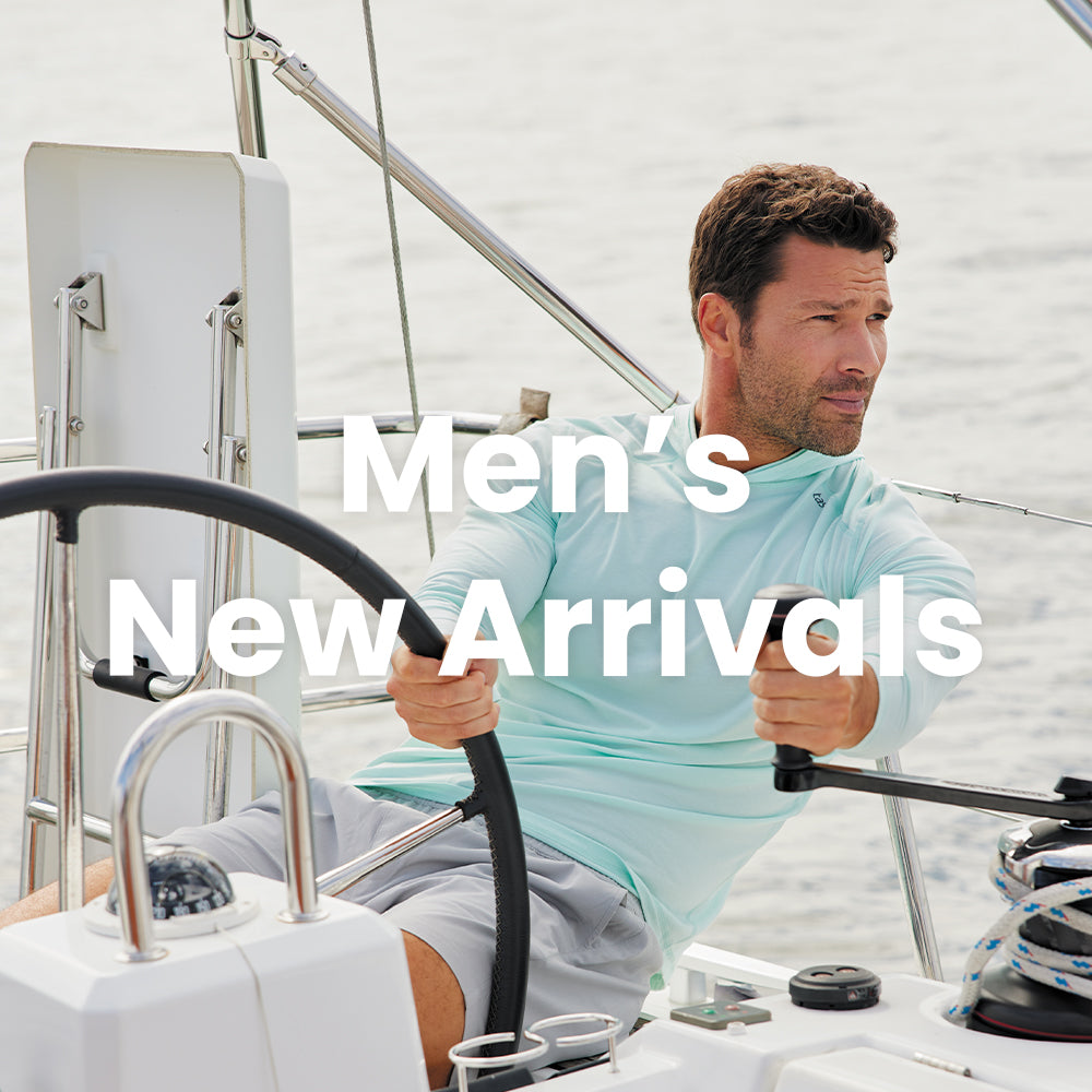 picture of a mean on a boat in the carrollton in serene blue. shop mens new arrivals