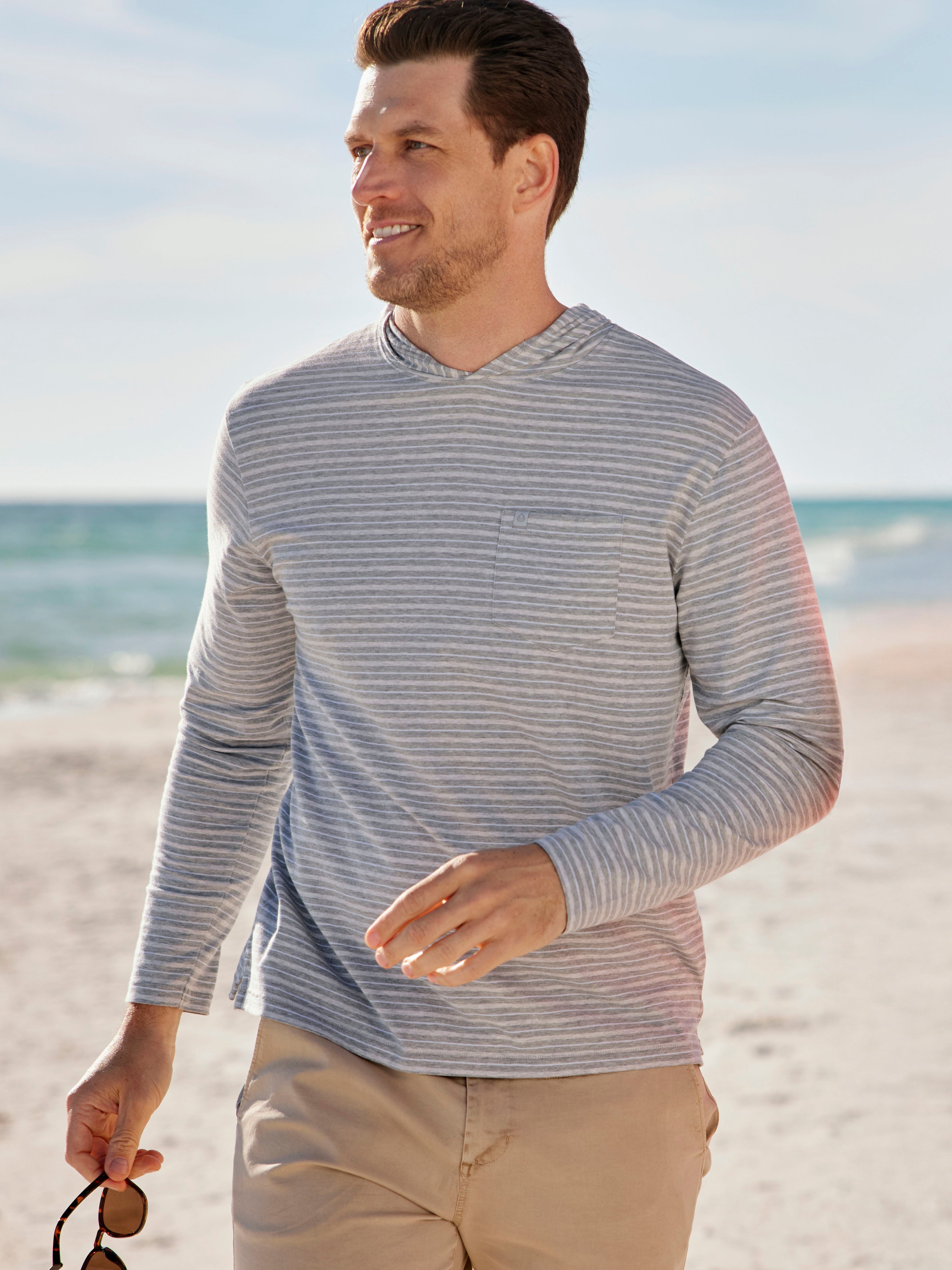 Seaside Wash Pigment Dyed Pocket Hoodie - tasc Performance (PerfectGrayHeather/MarbleHeather)