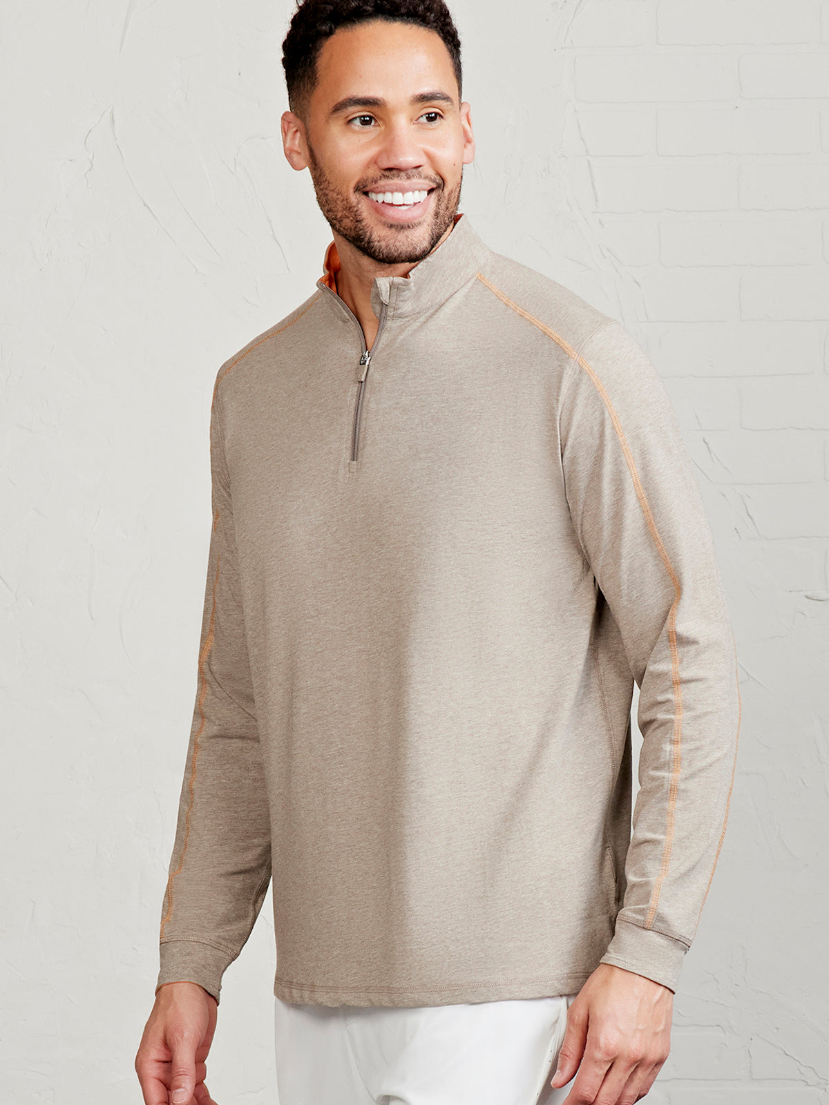 Carrollton Lightweight Quarter Zip - tasc Performance (GrayOakHeather/TerraHeather)